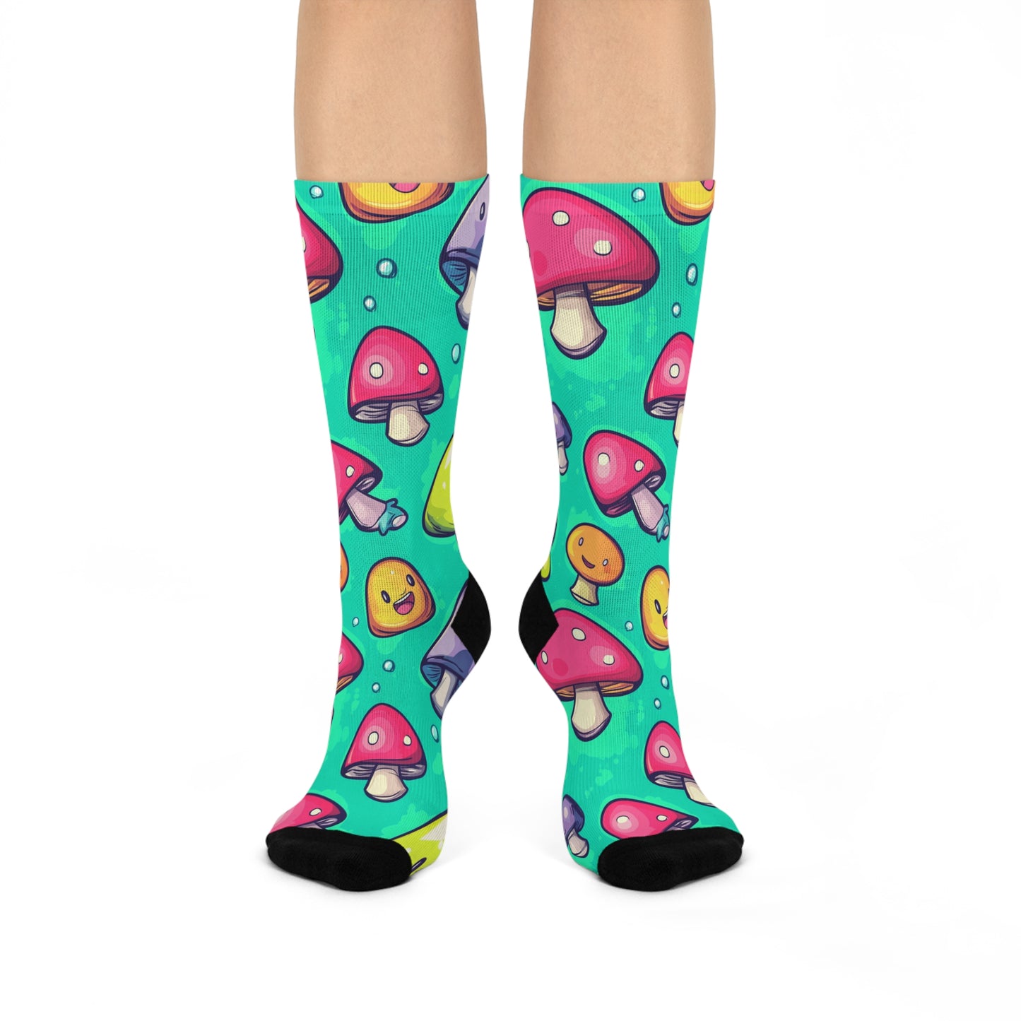 Mushroom Cushioned Crew Socks | Green 031