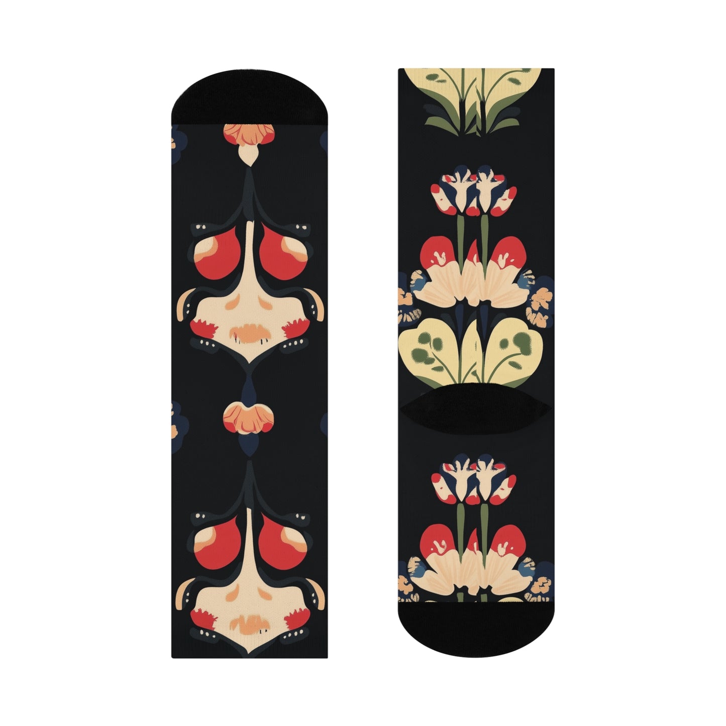 Mushroom Cushioned Crew Socks | Black 003