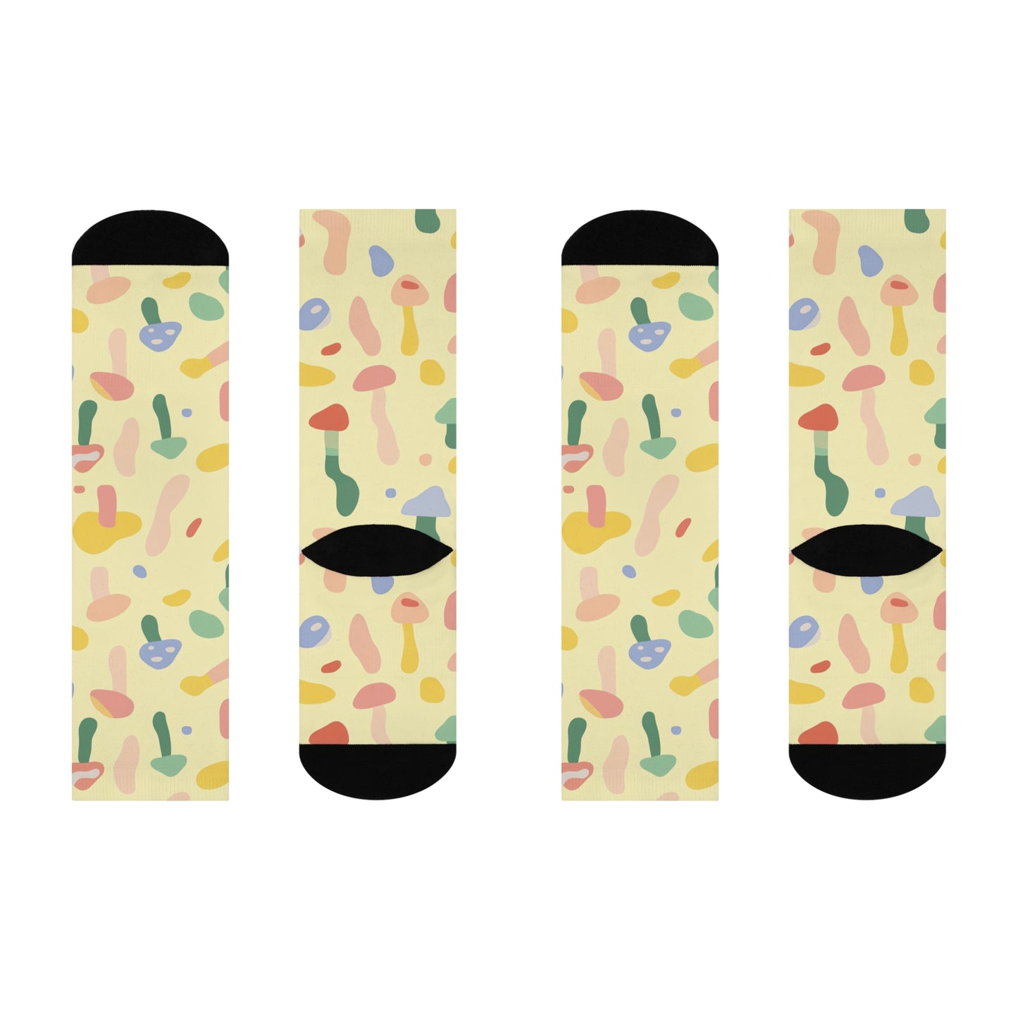 Mushroom Cushioned Crew Socks | Yellow 008