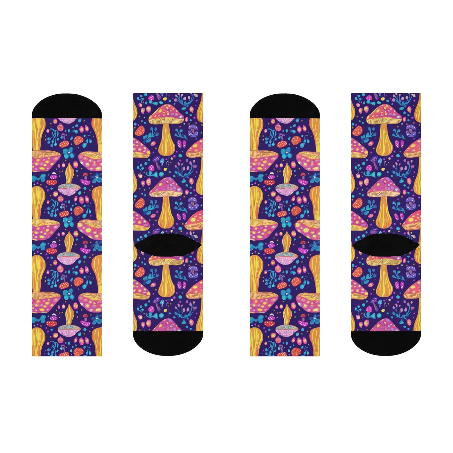 Mushroom Cushioned Crew Socks | Purple 010