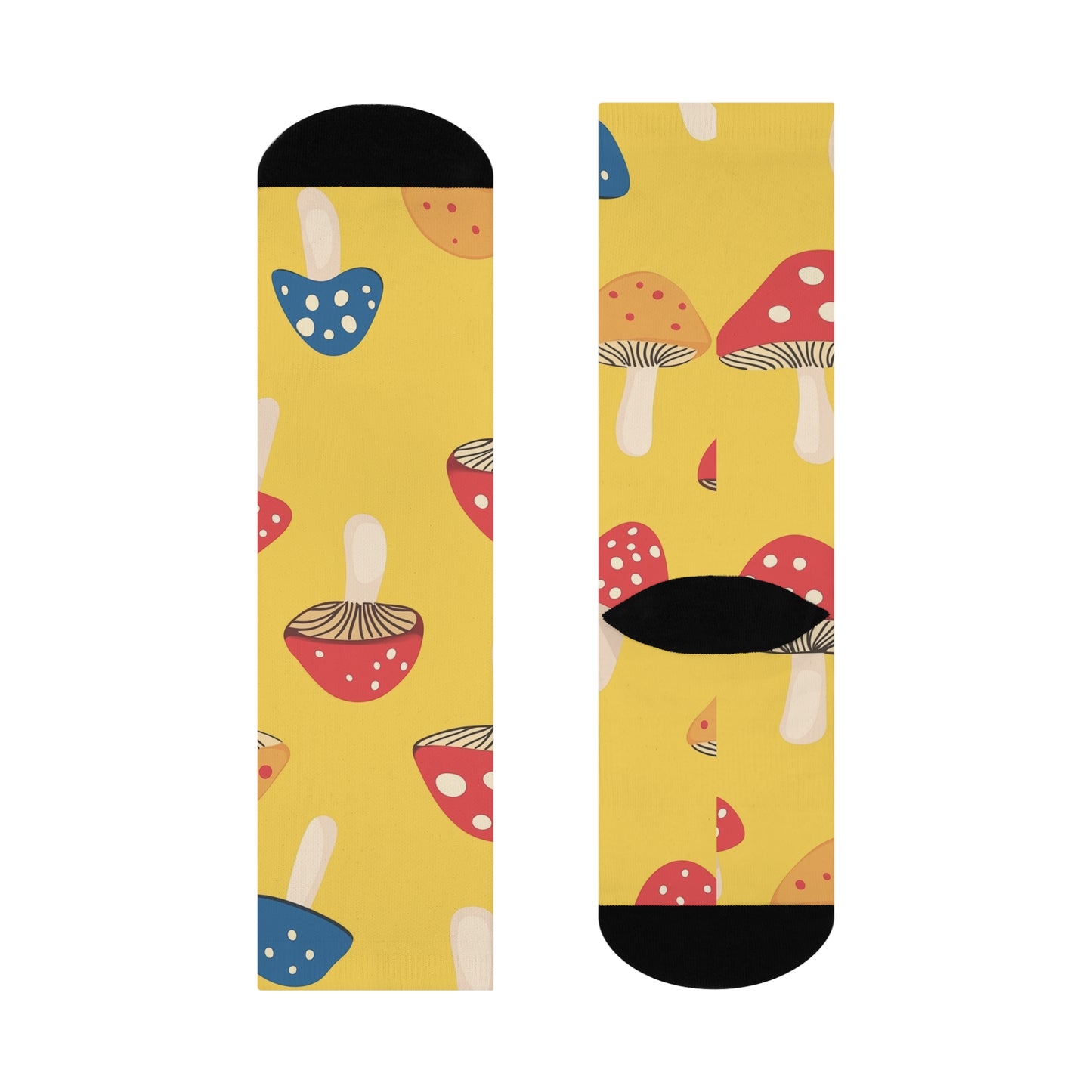 Mushroom Cushioned Crew Socks | Yellow 004