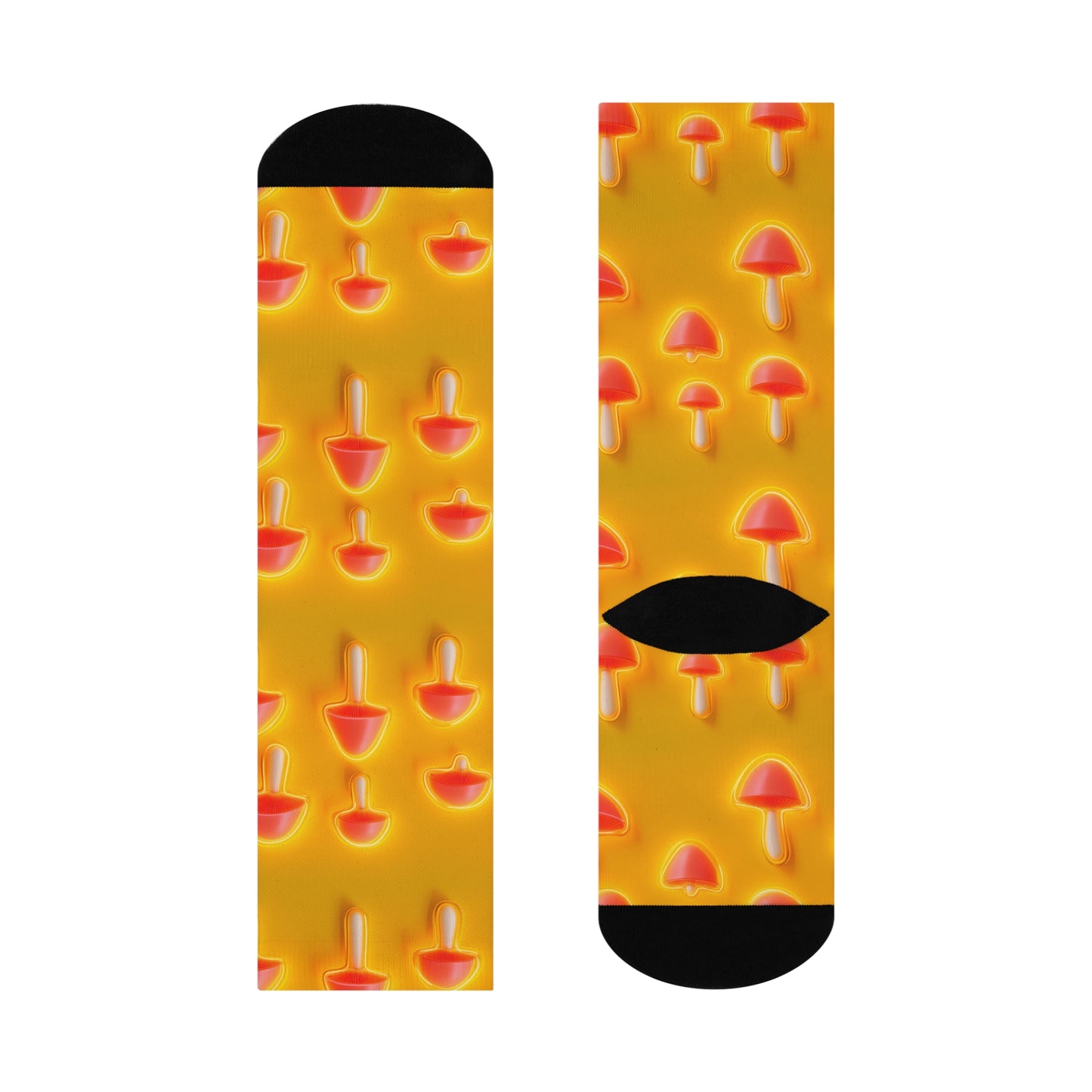 Mushroom Cushioned Crew Socks | Yellow 012 | Neon