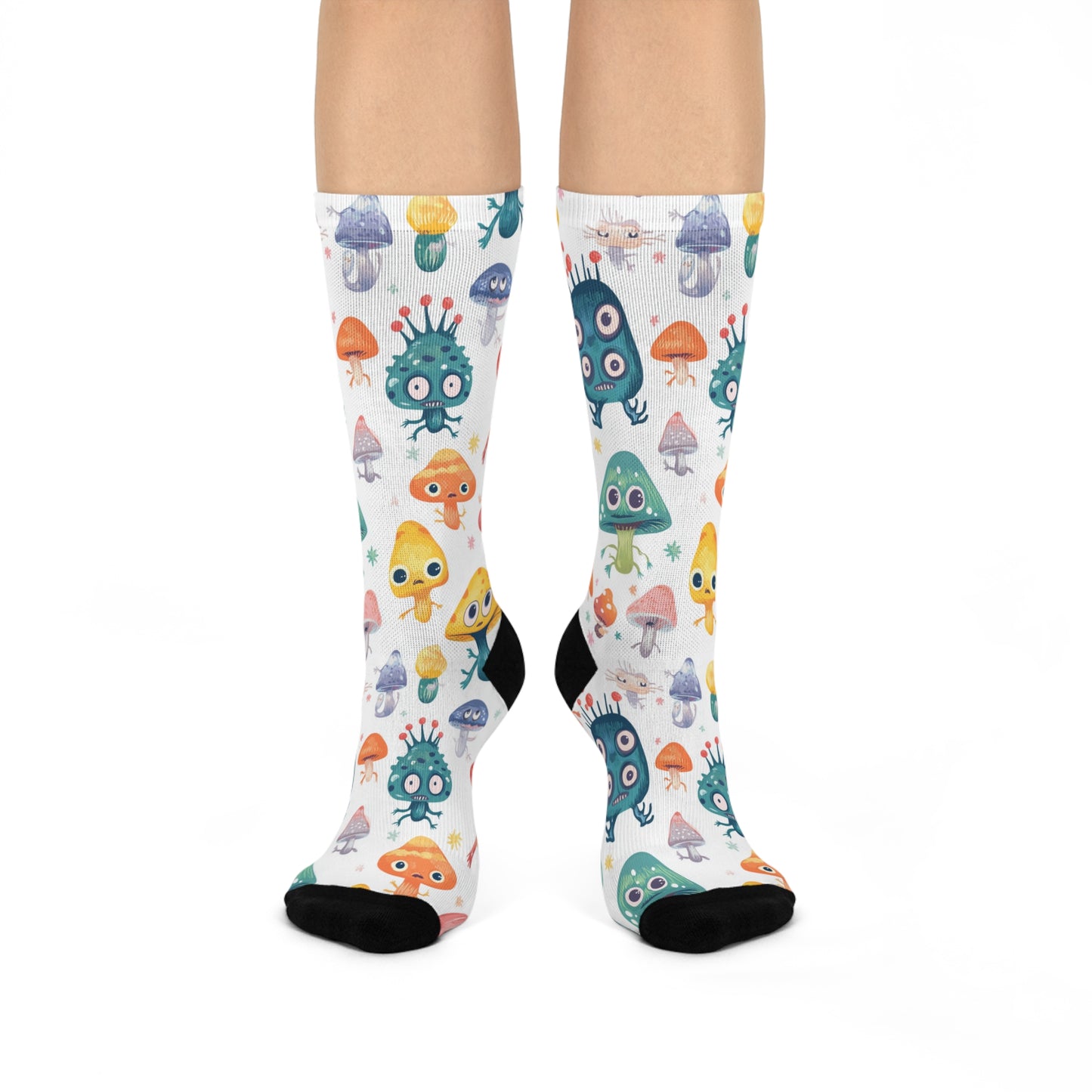 Mushroom Cushioned Crew Socks | White 017