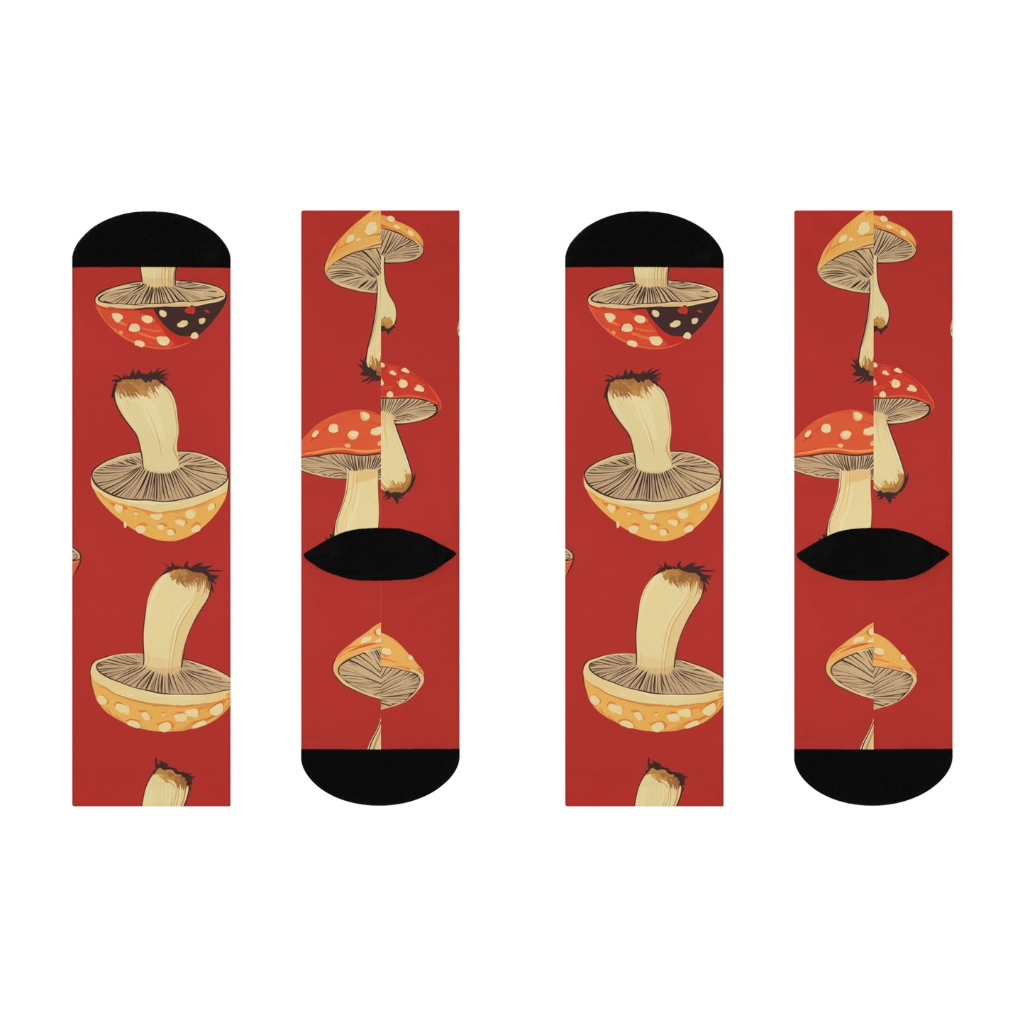 Mushroom Cushioned Crew Socks | Red 003