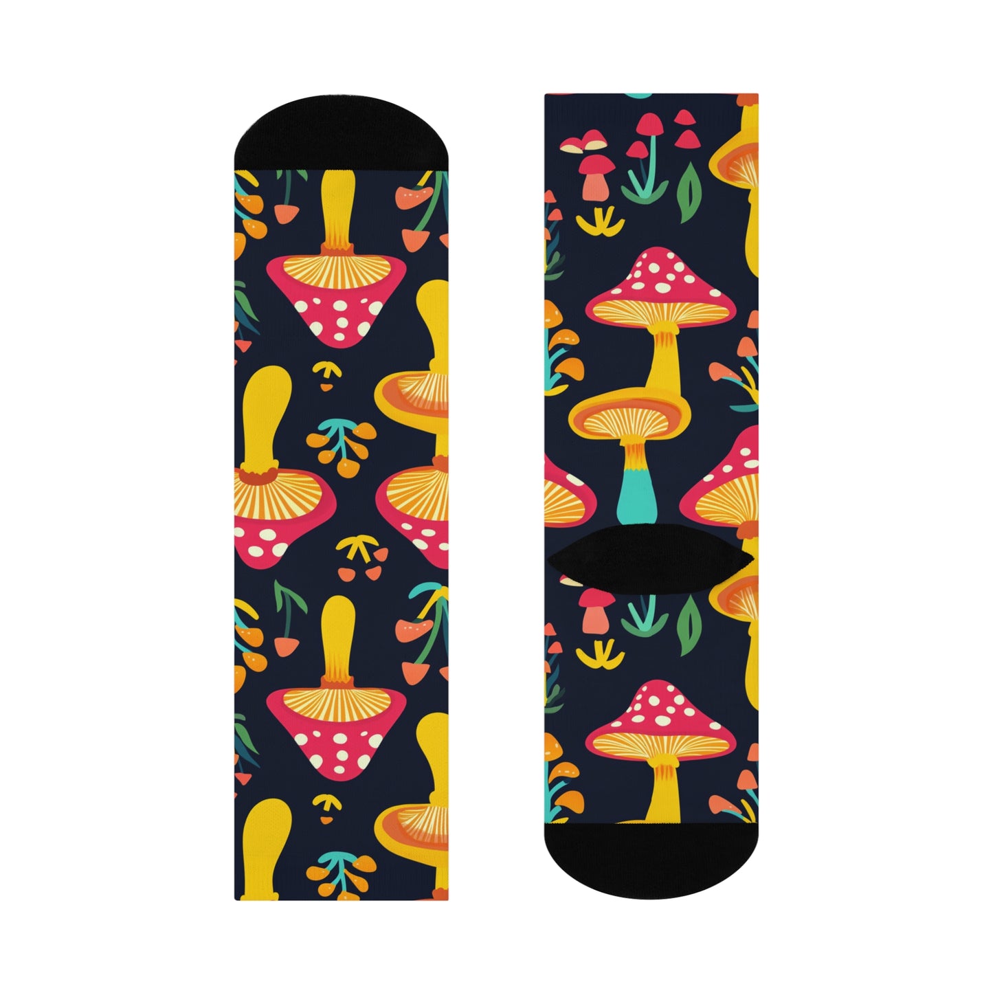 Mushroom Cushioned Crew Socks | Black 026