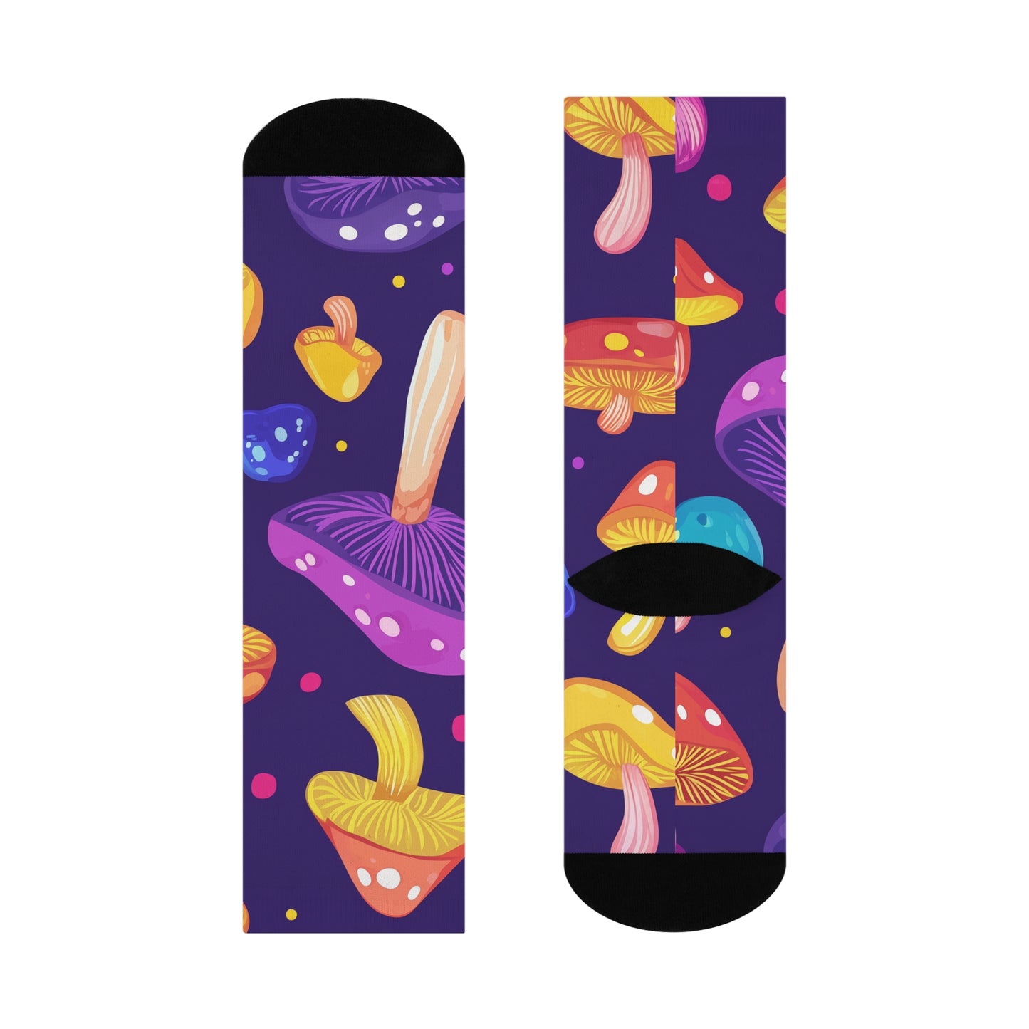 Mushroom Cushioned Crew Socks | Purple 004