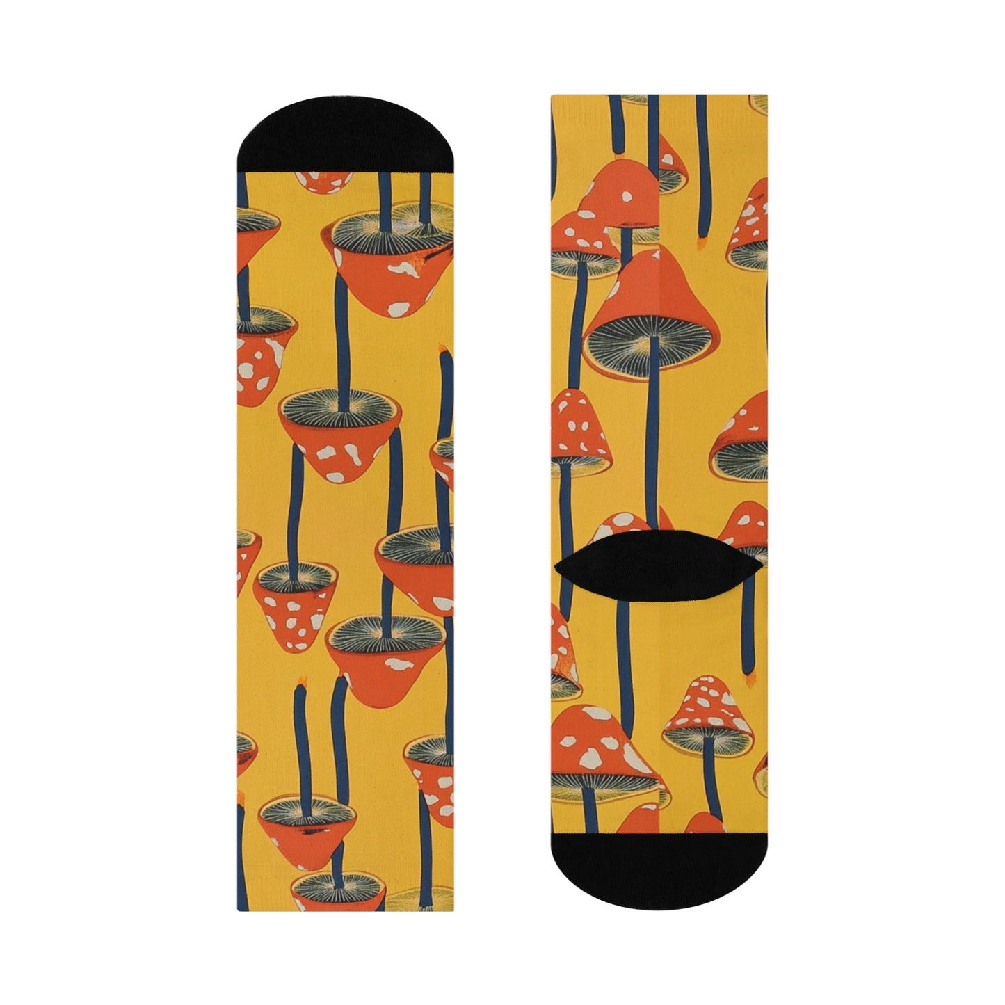 Mushroom Cushioned Crew Socks | Yellow 001