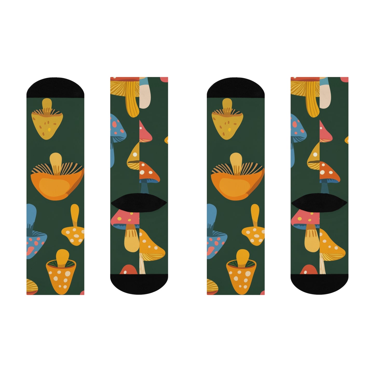 Mushroom Cushioned Crew Socks | Green 011