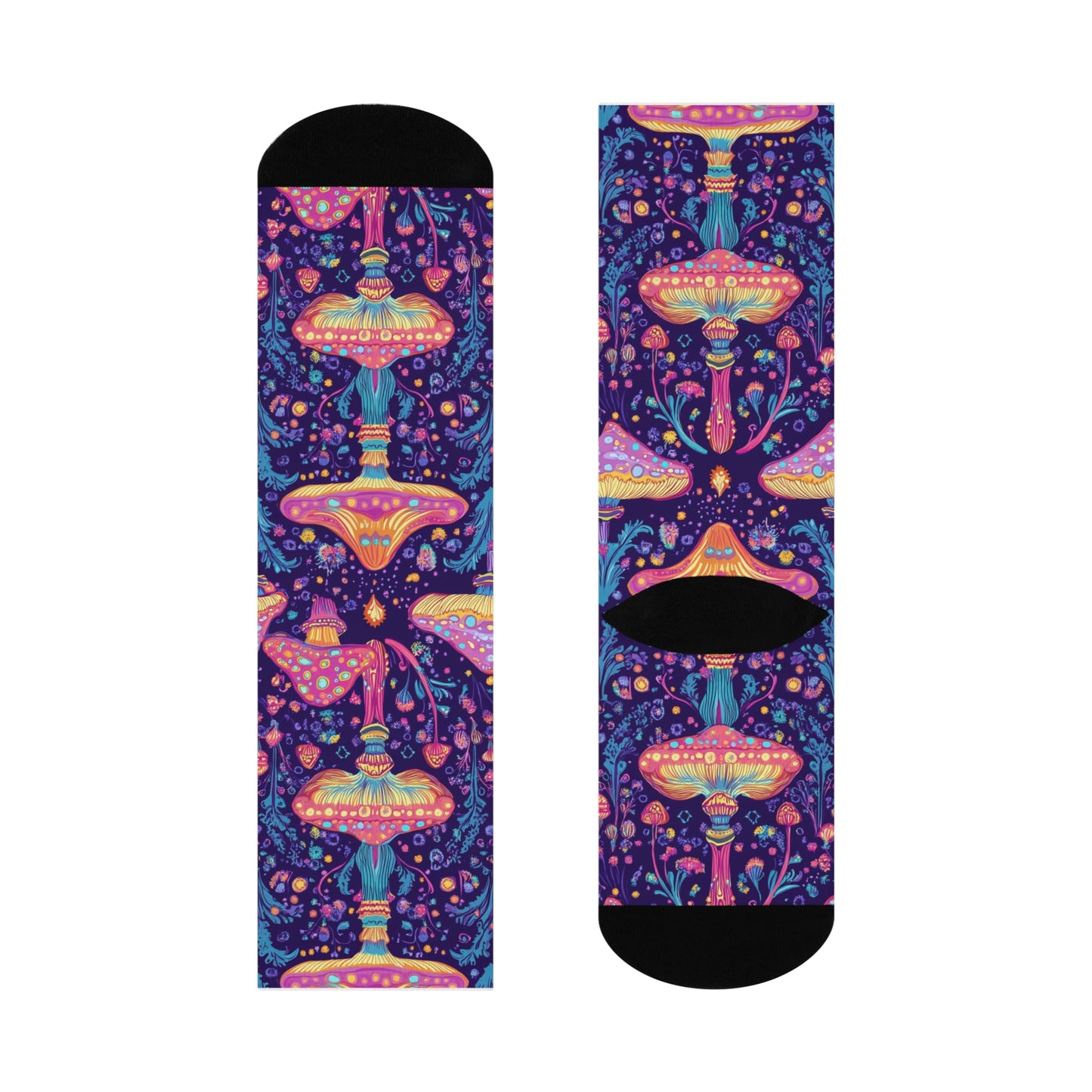 Mushroom Cushioned Crew Socks | Purple 008