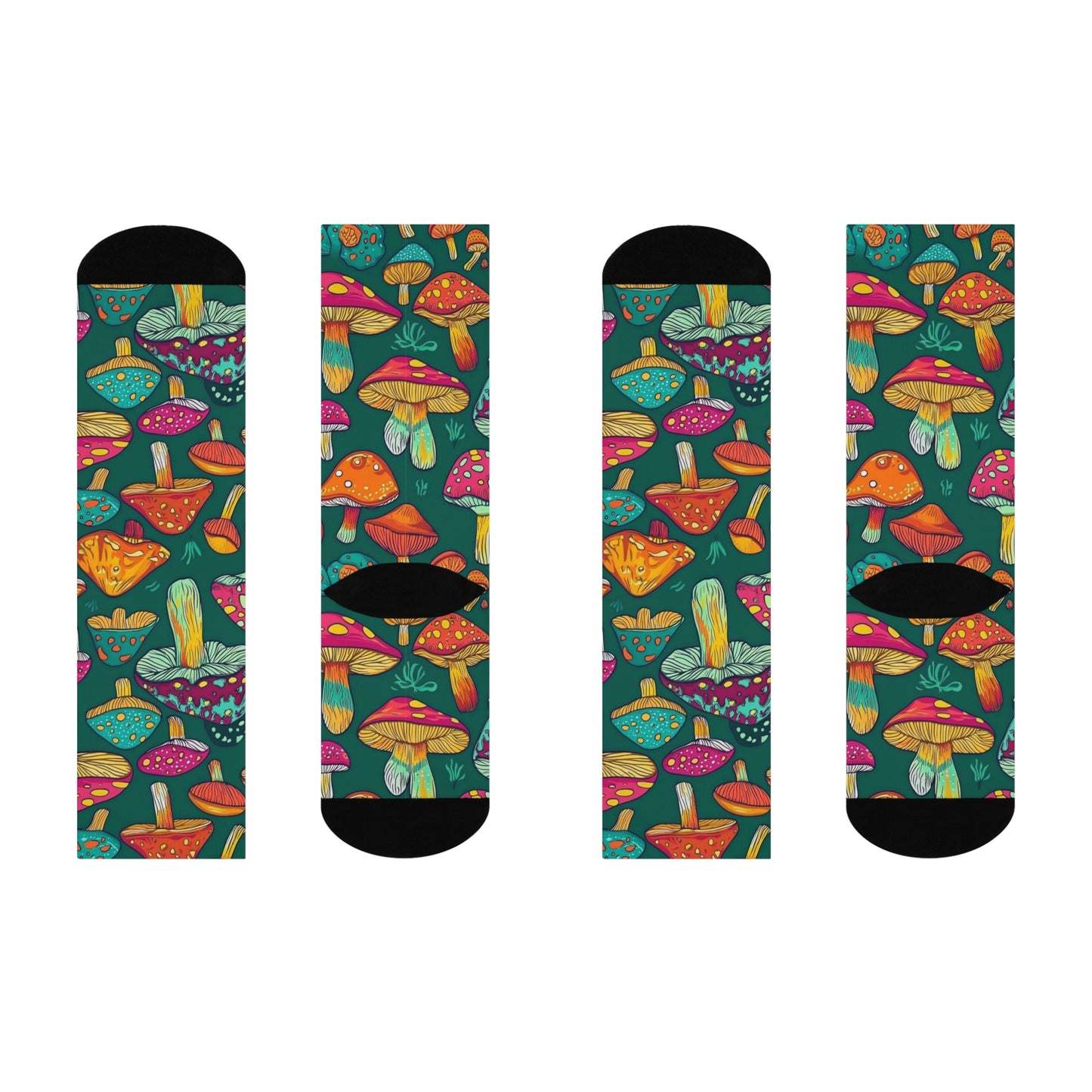 Mushroom Cushioned Crew Socks | Green 023