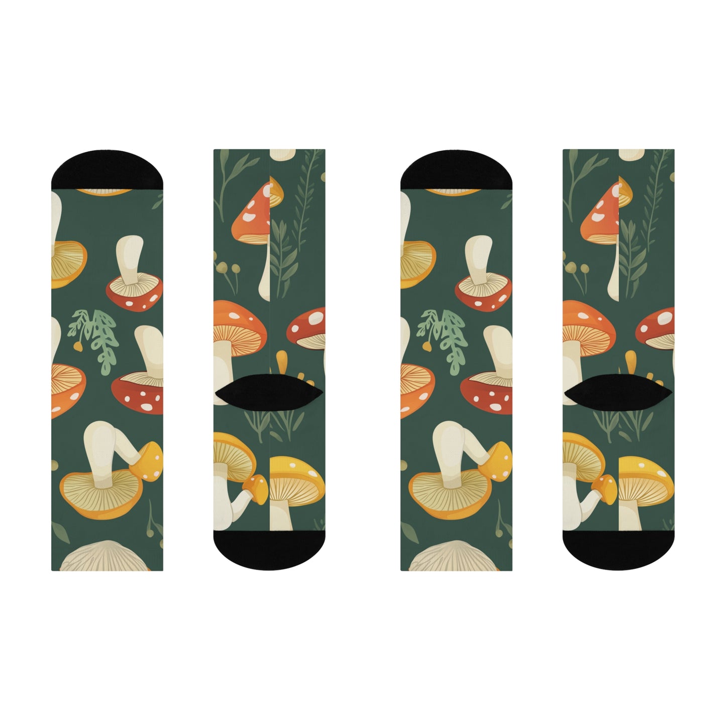 Mushroom Cushioned Crew Socks | Green 009
