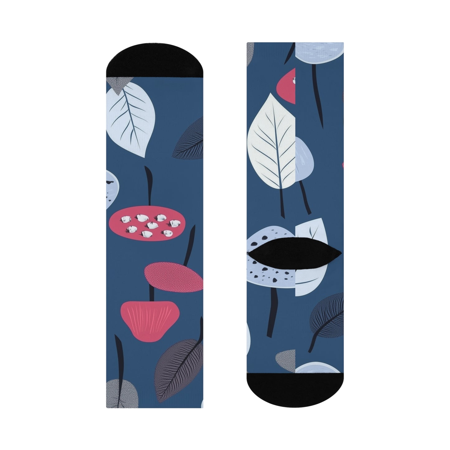 Mushroom Cushioned Crew Socks | Blue 007