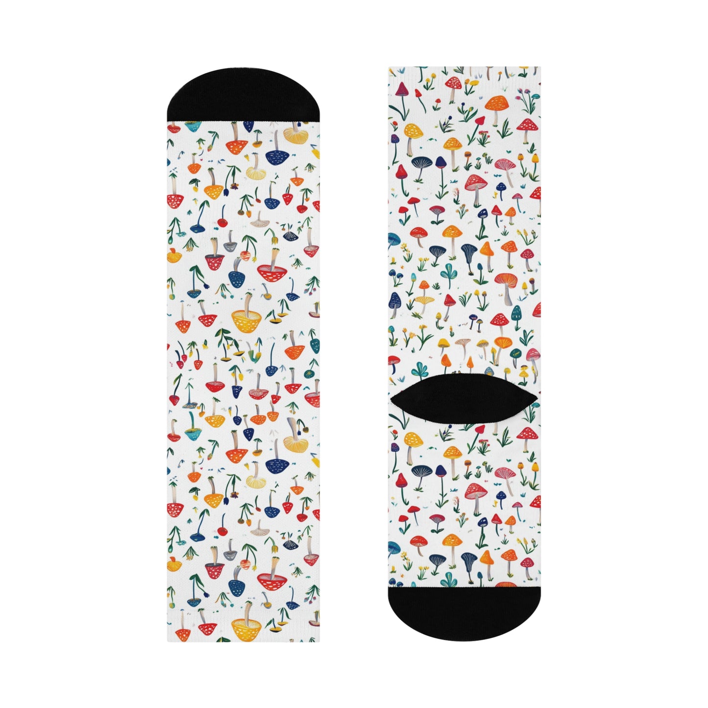 Mushroom Cushioned Crew Socks | White 014