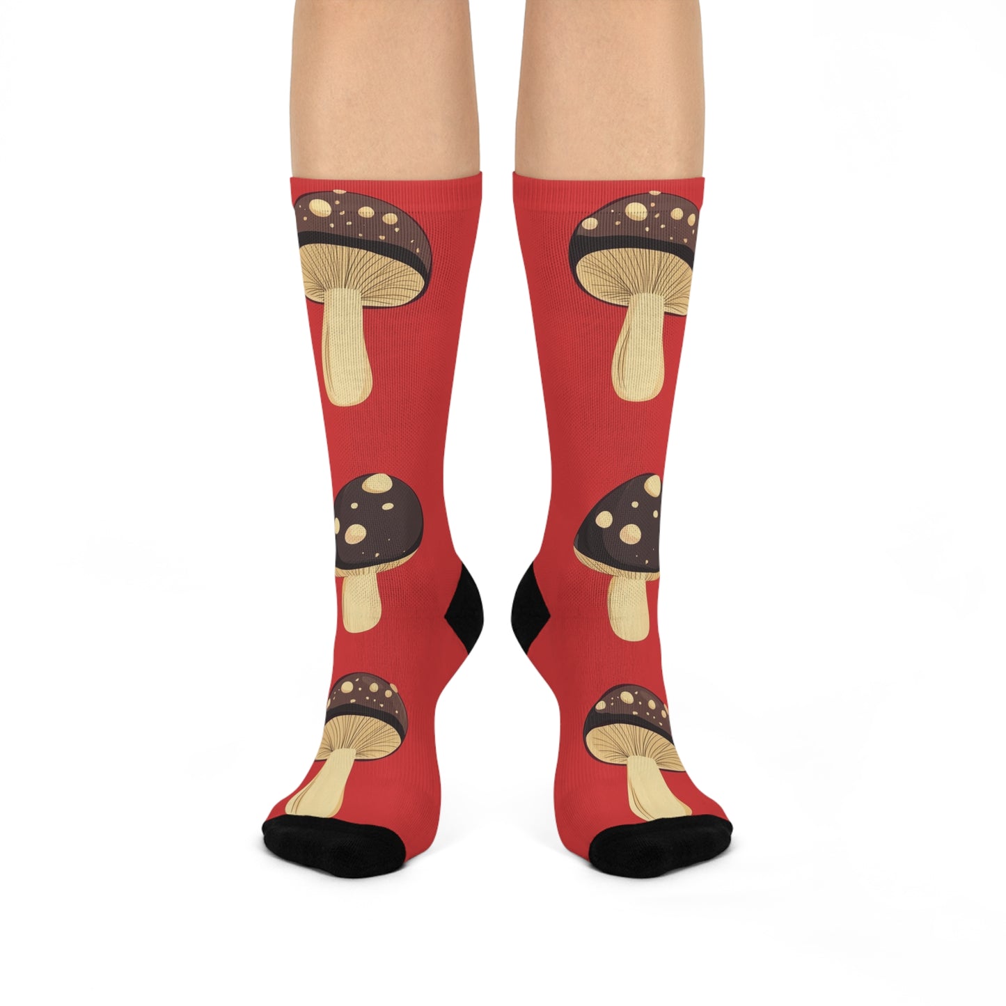 Mushroom Cushioned Crew Socks | Red 004