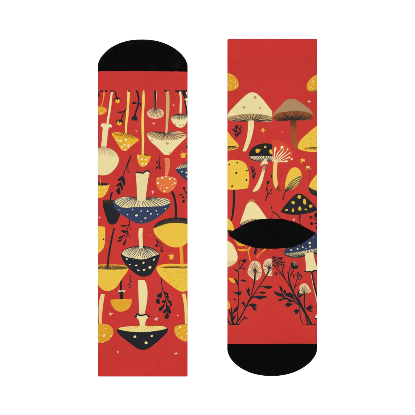 Mushroom Cushioned Crew Socks | Red 001