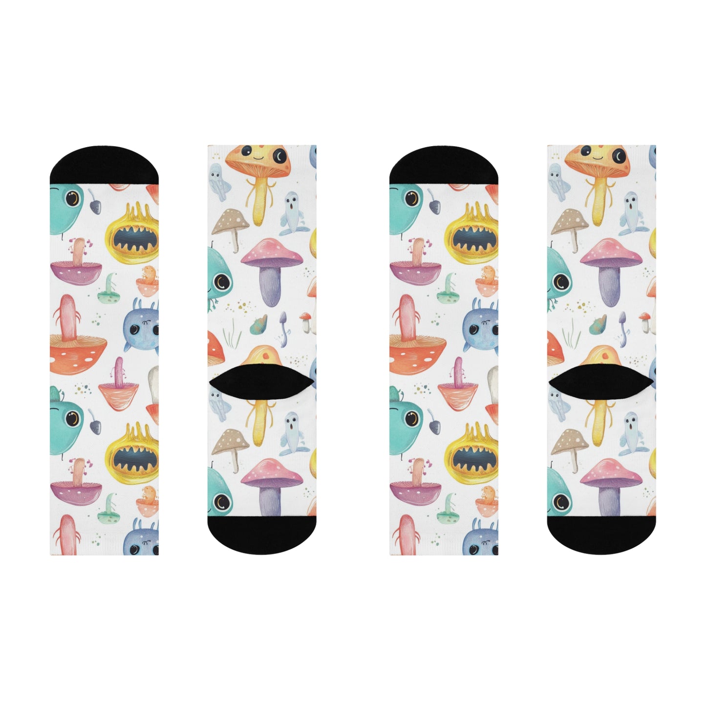Mushroom Cushioned Crew Socks | White 016