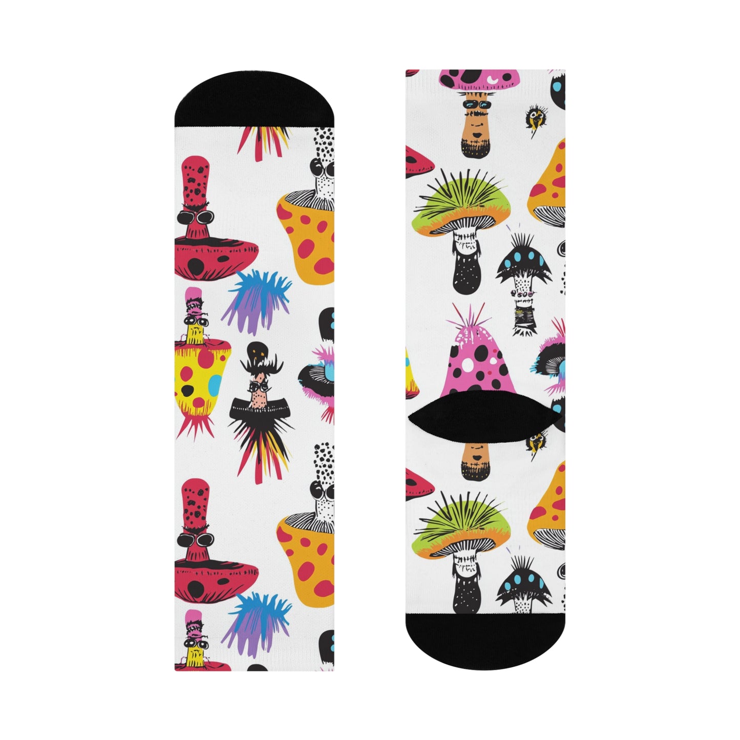 Mushroom Cushioned Crew Socks | White 020