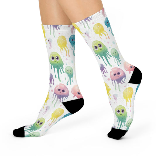Mushroom Cushioned Crew Socks | White 018