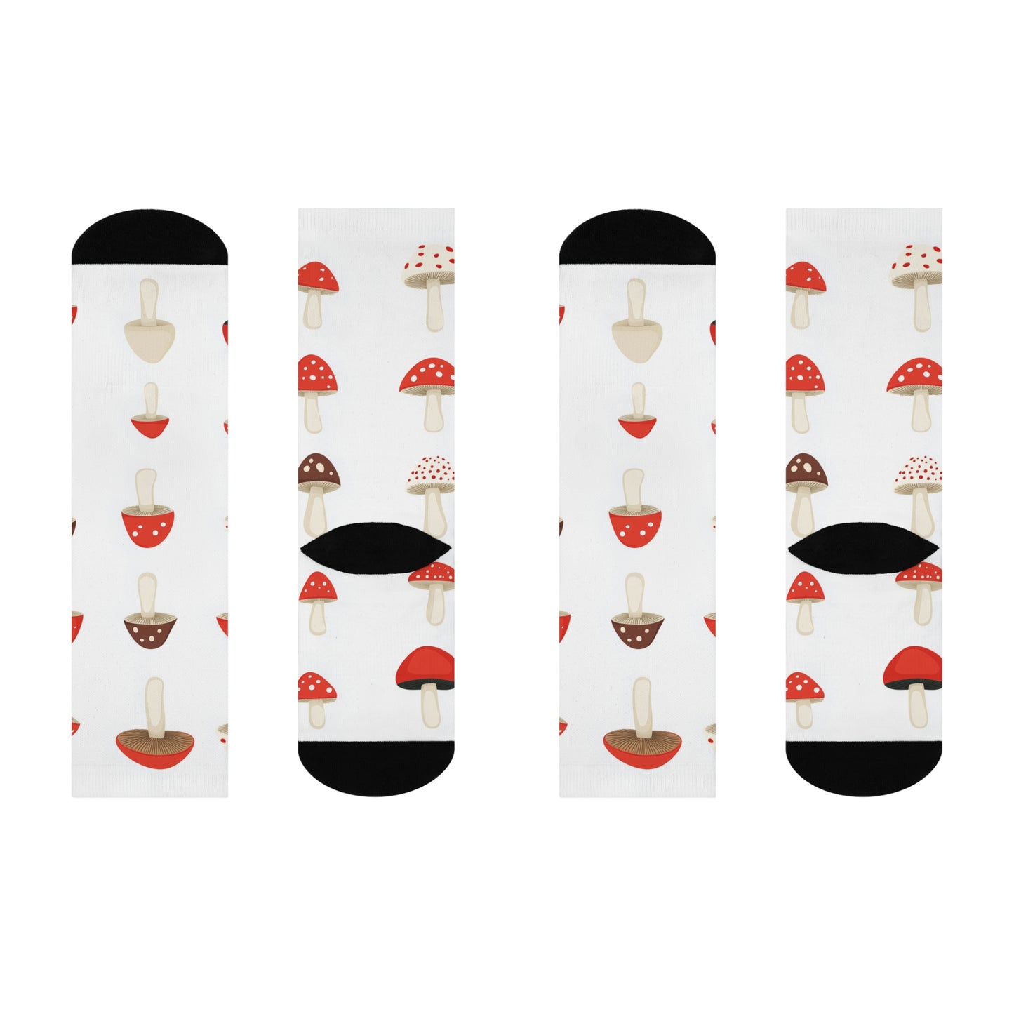 Mushroom Cushioned Crew Socks | White 004