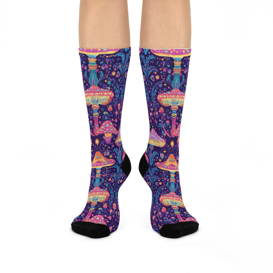 Royal Mushroom Mandala Crew Socks