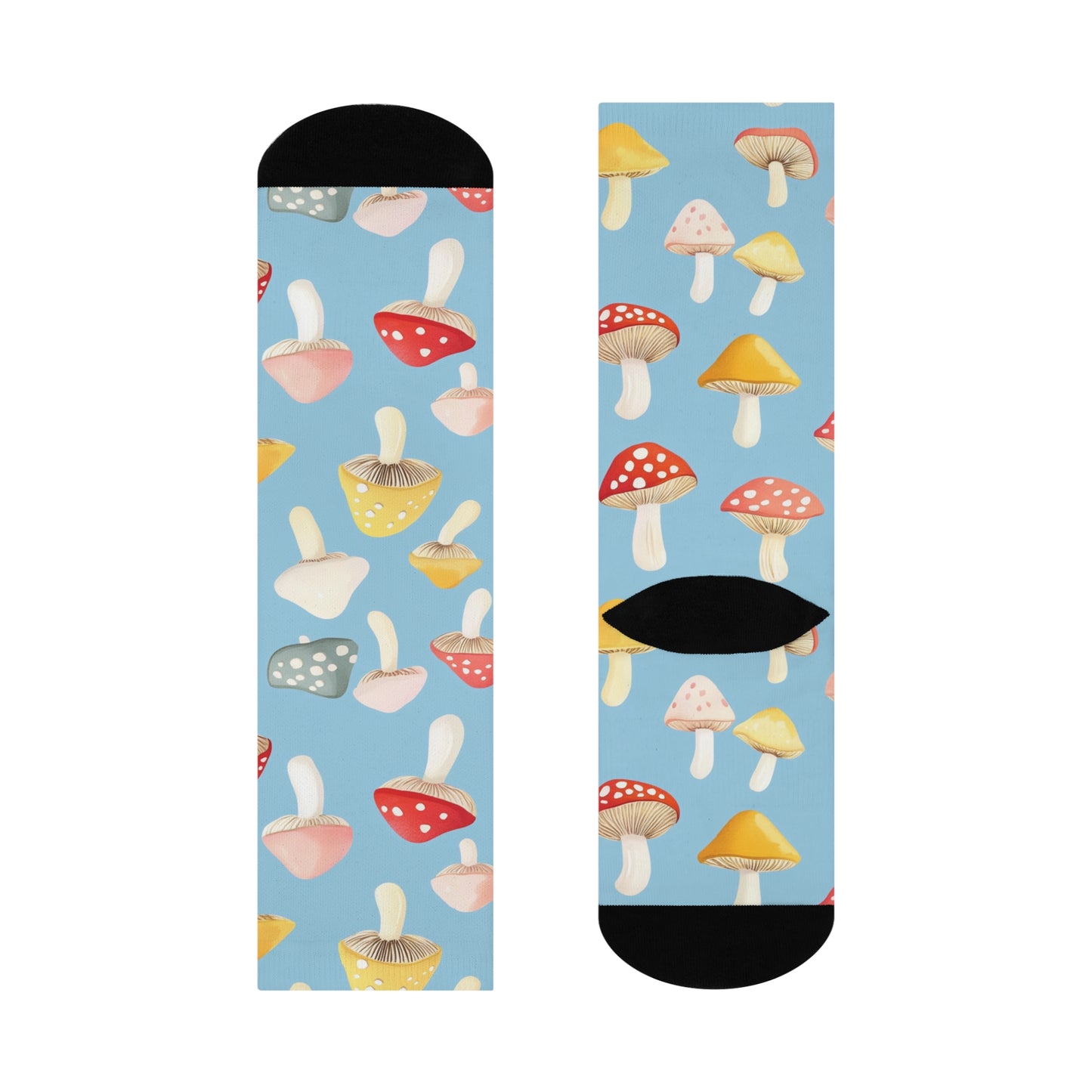 Mushroom Cushioned Crew Socks | Blue 015