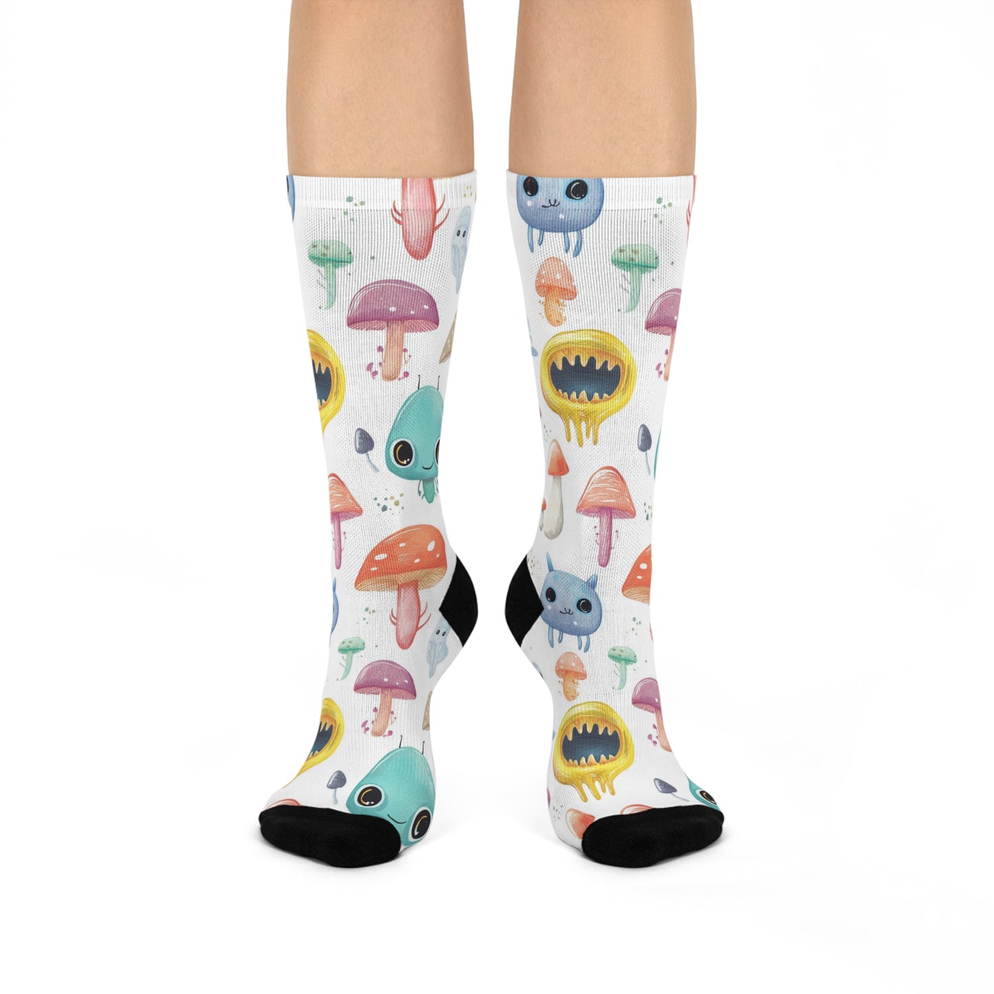 Mushroom Cushioned Crew Socks | White 016