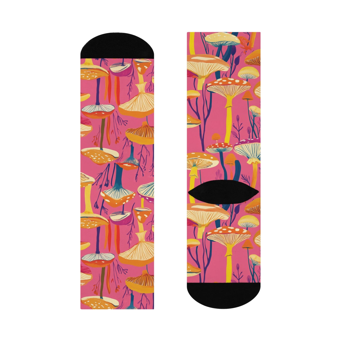 Mushroom Cushioned Crew Socks | Pink 016