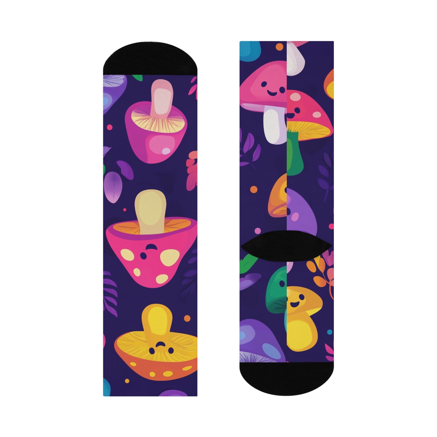 Mushroom Cushioned Crew Socks | Purple 001