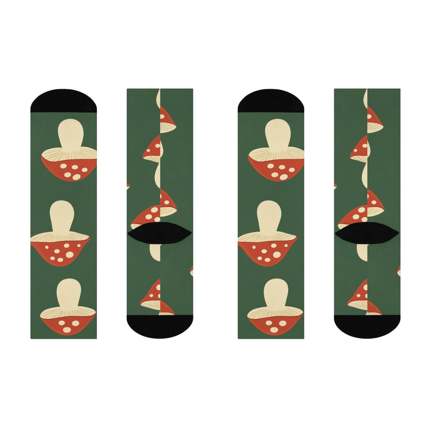 Mushroom Cushioned Crew Socks | Green 007