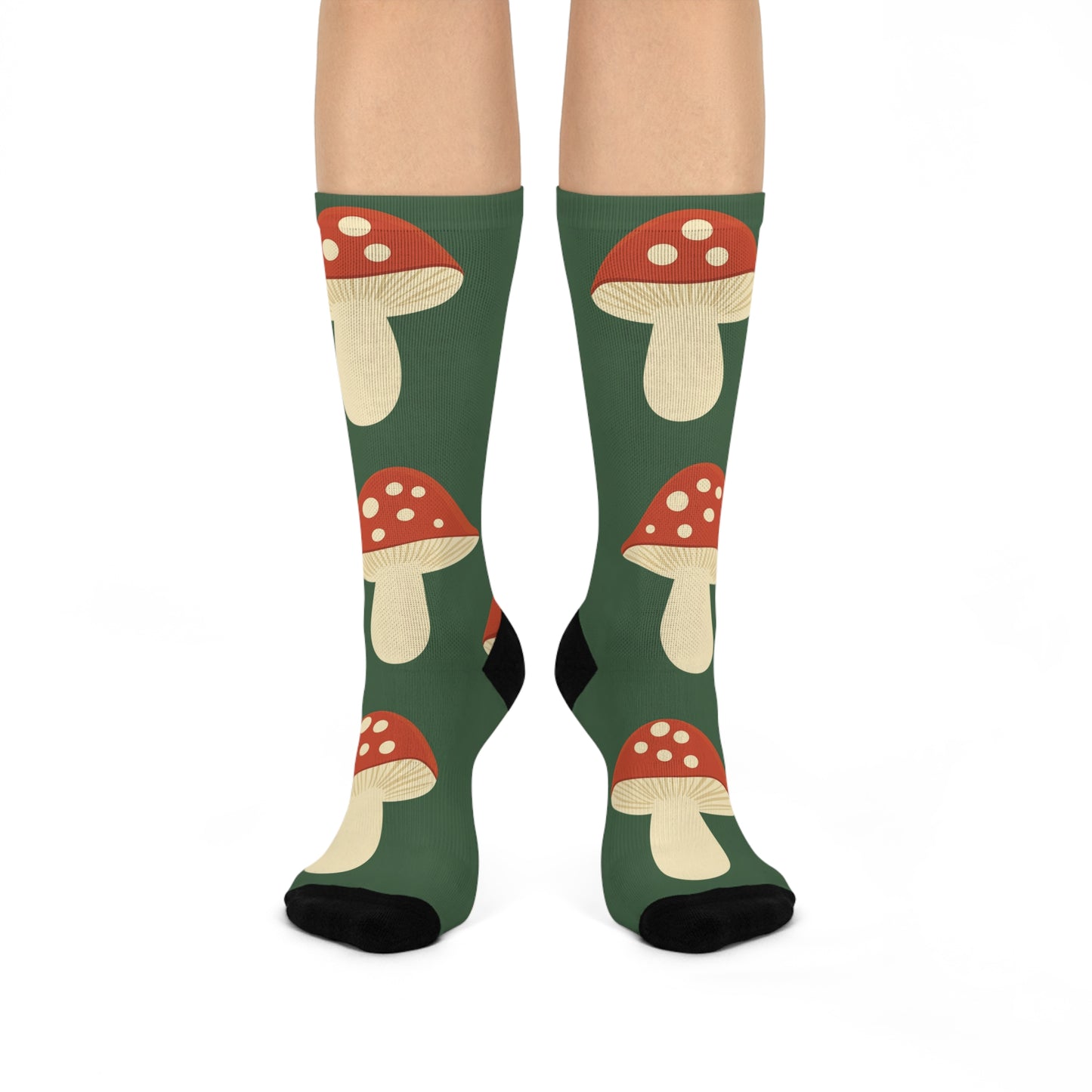 Mushroom Cushioned Crew Socks | Green 007
