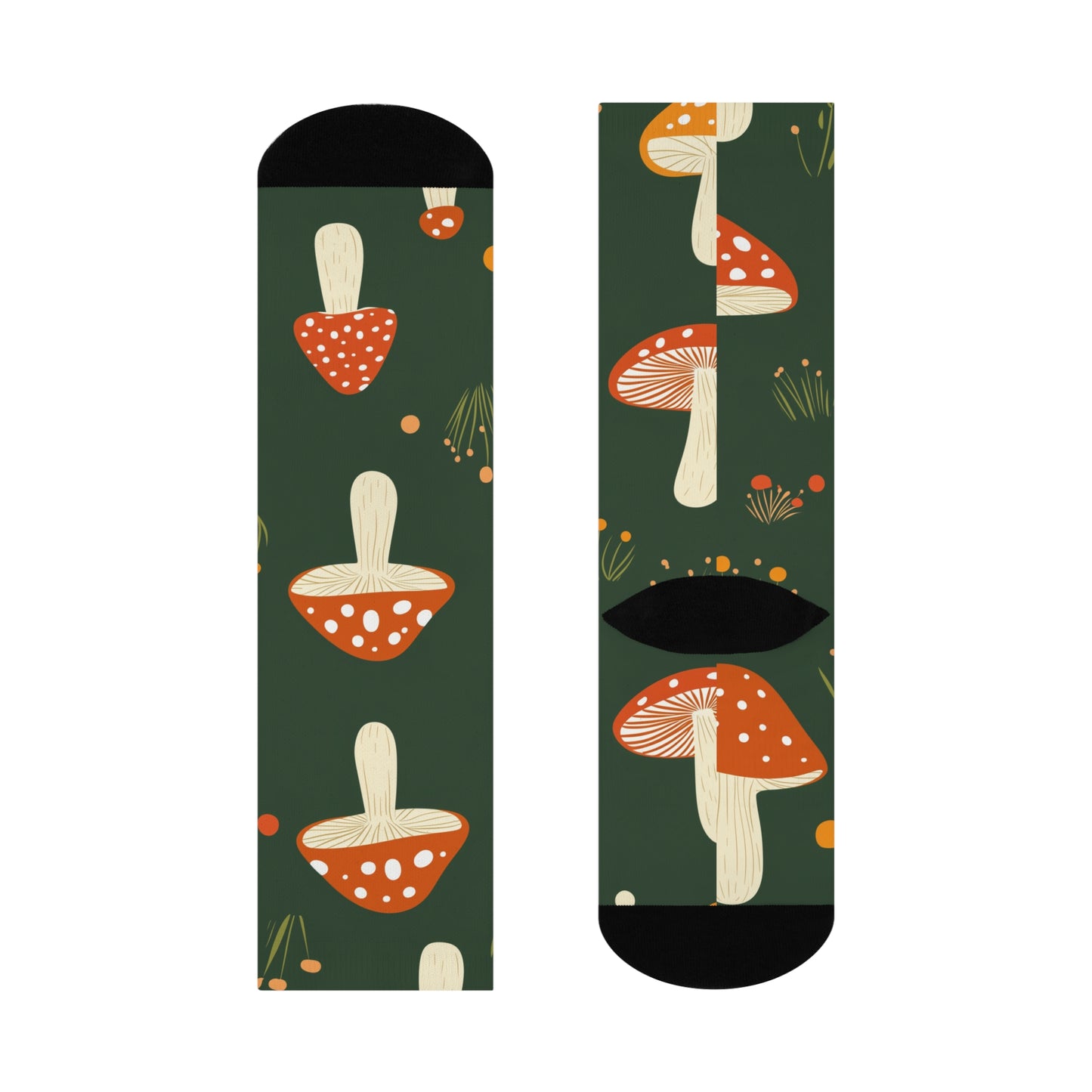 Mushroom Cushioned Crew Socks | Green 006