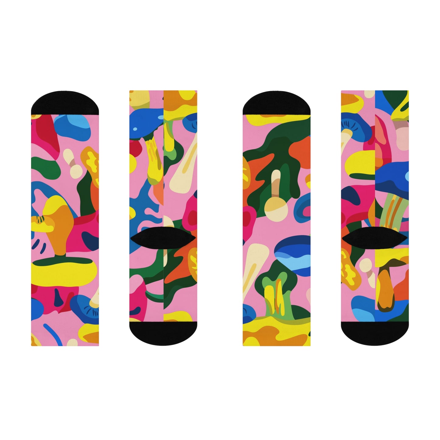 Mushroom Cushioned Crew Socks | Pink 011