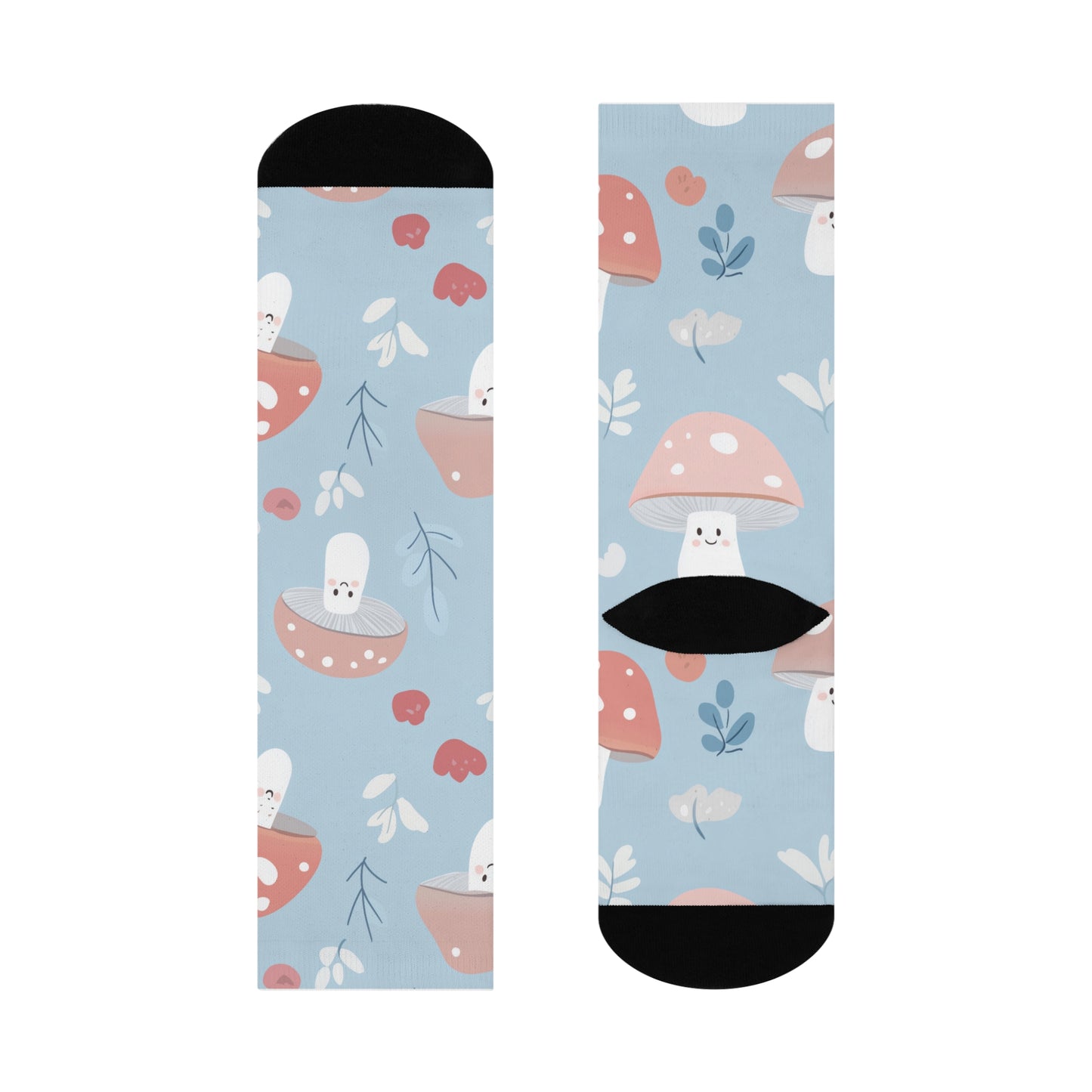 Mushroom Cushioned Crew Socks | Blue 014