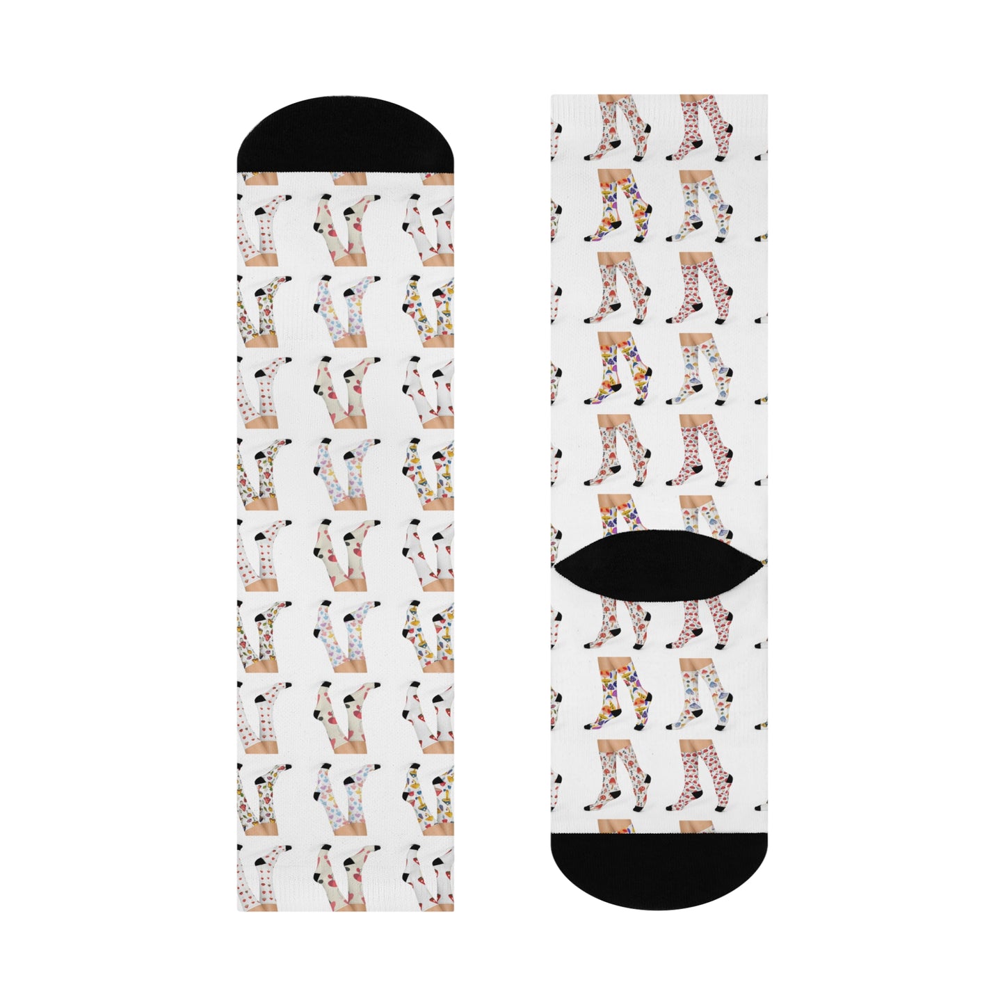 Mushroom Cushioned Crew Socks | Socks On Socks | White 014
