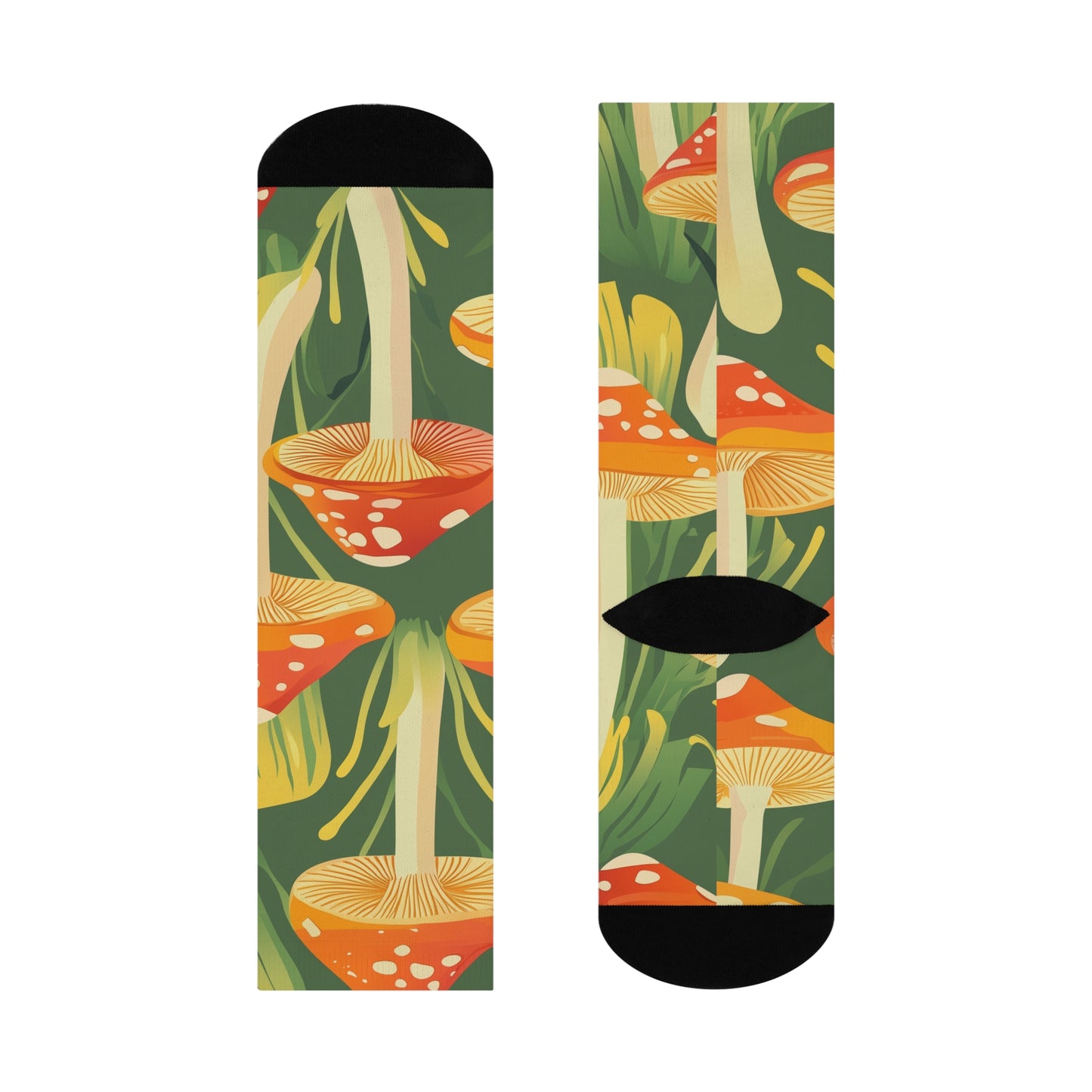Mushroom Cushioned Crew Socks | Green 004