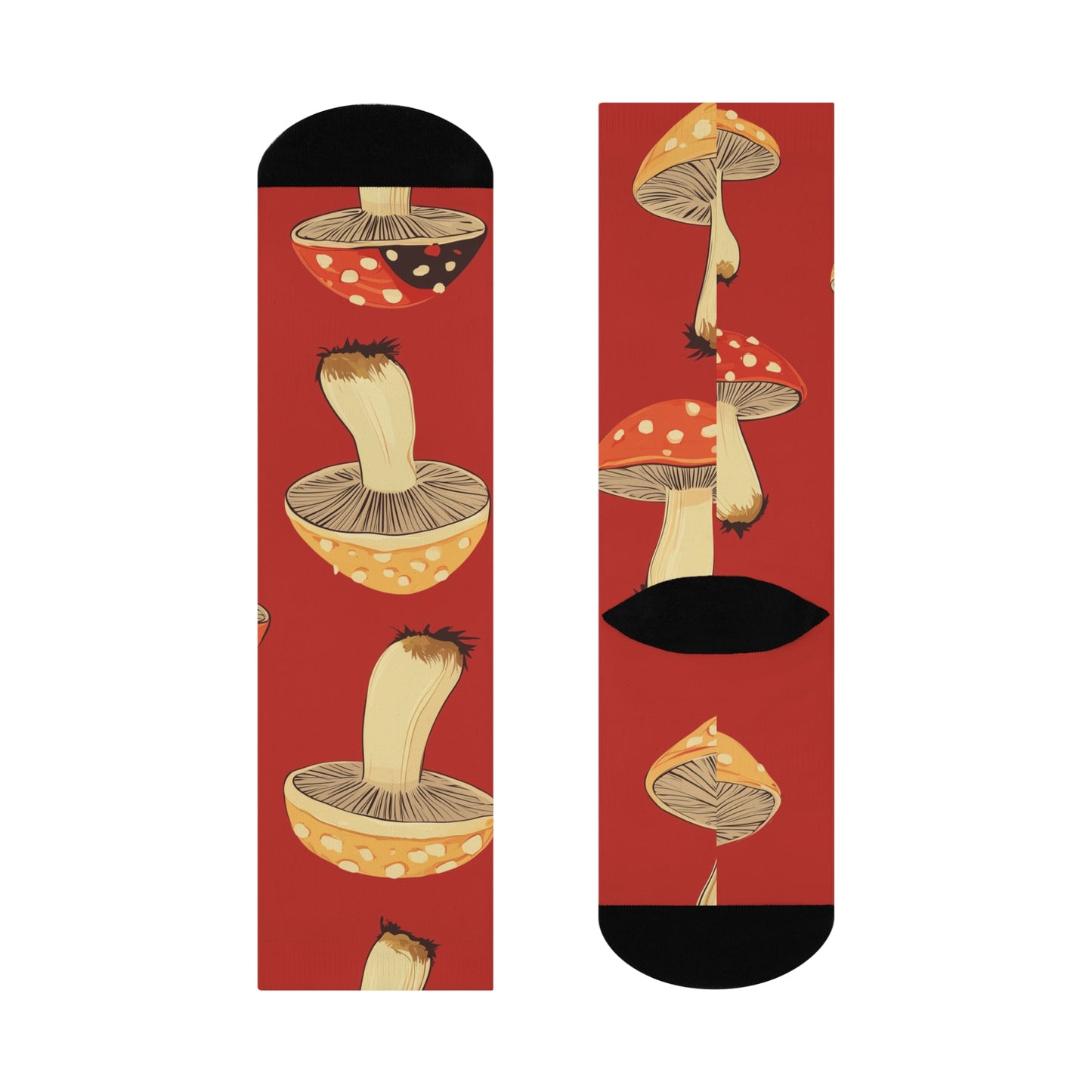 Mushroom Cushioned Crew Socks | Red 003