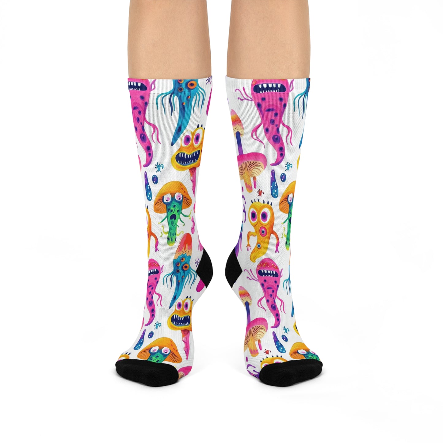 Mushroom Cushioned Crew Socks | White 019