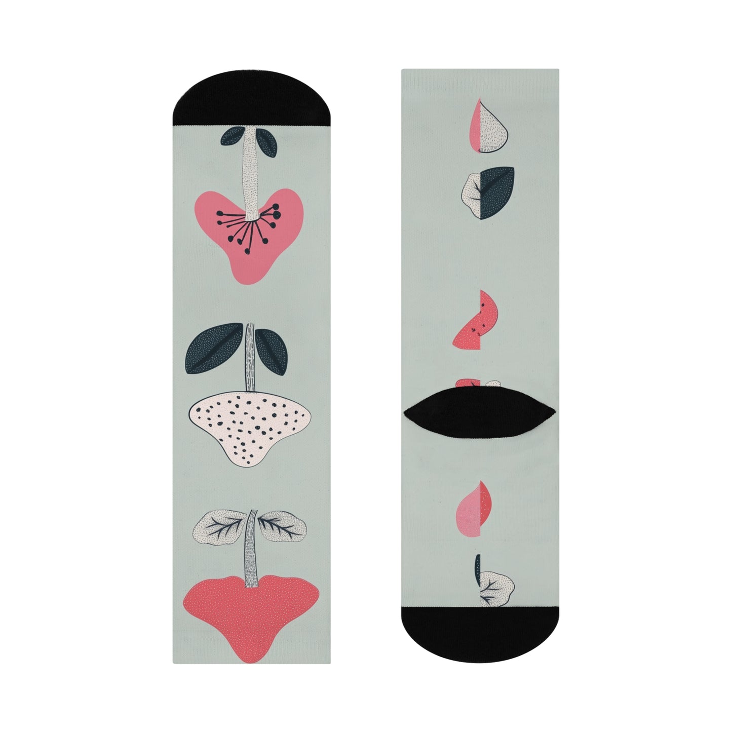Mushroom Cushioned Crew Socks | Grey 001