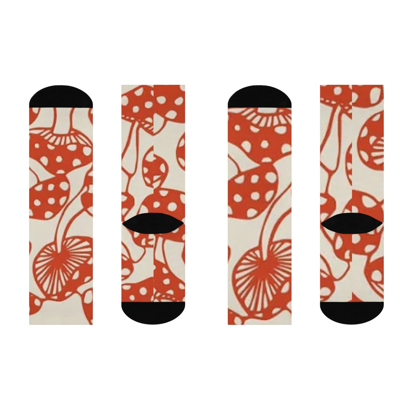 Mushroom Cushioned Crew Socks | White 001