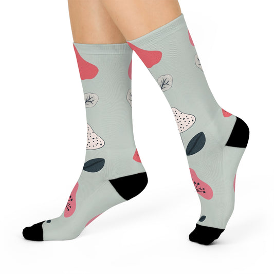 Mushroom Cushioned Crew Socks | Grey 001