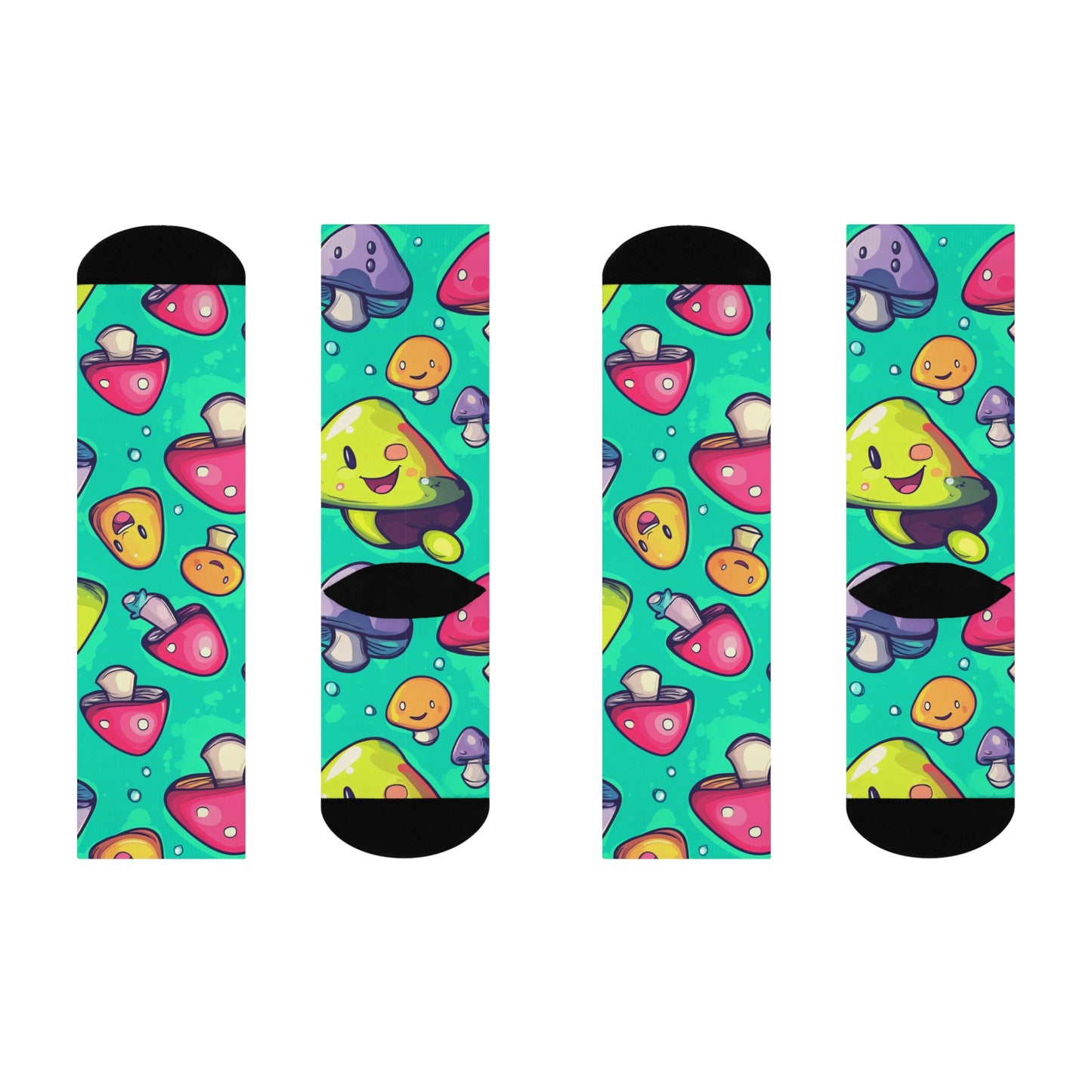 Mushroom Cushioned Crew Socks | Green 031