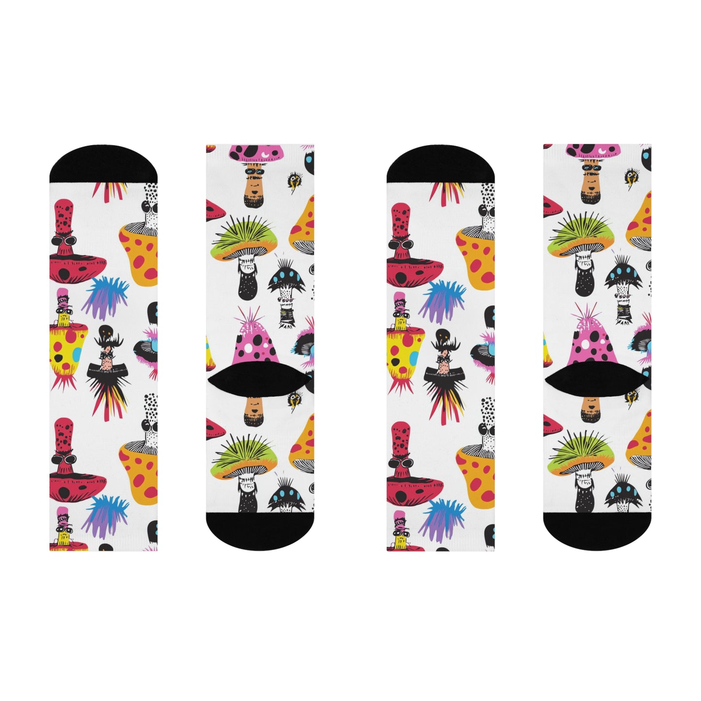 Mushroom Cushioned Crew Socks | White 020