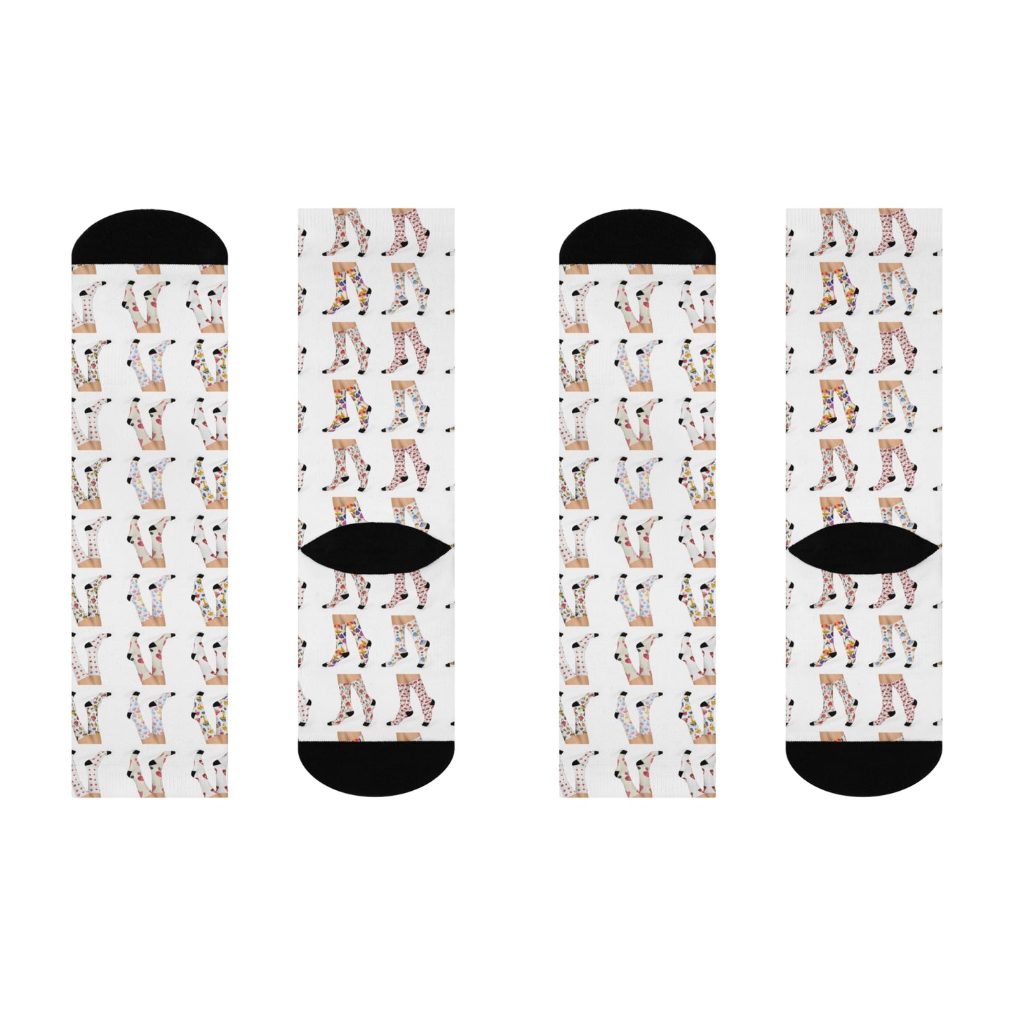 Mushroom Cushioned Crew Socks | Socks On Socks | White 014