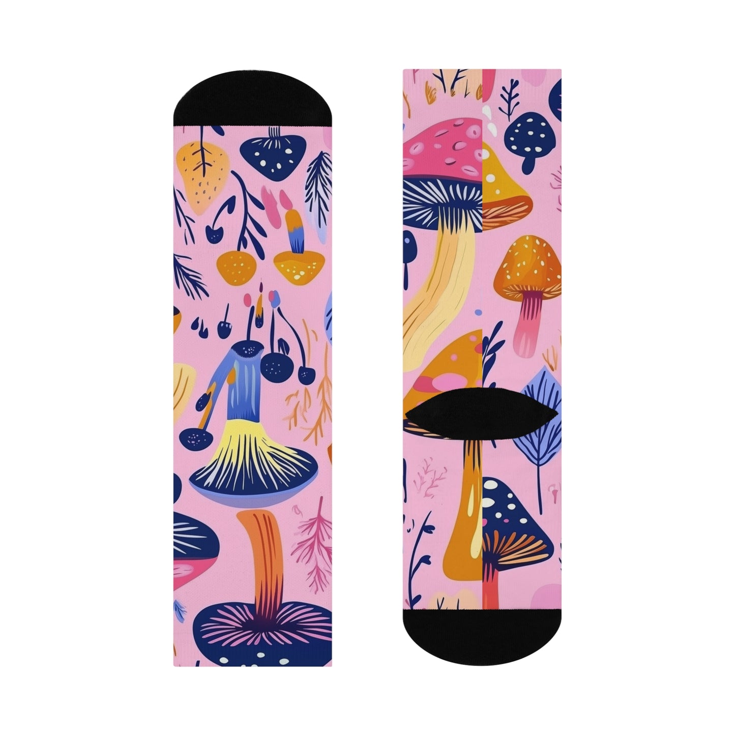 Mushroom Cushioned Crew Socks | Pink 002