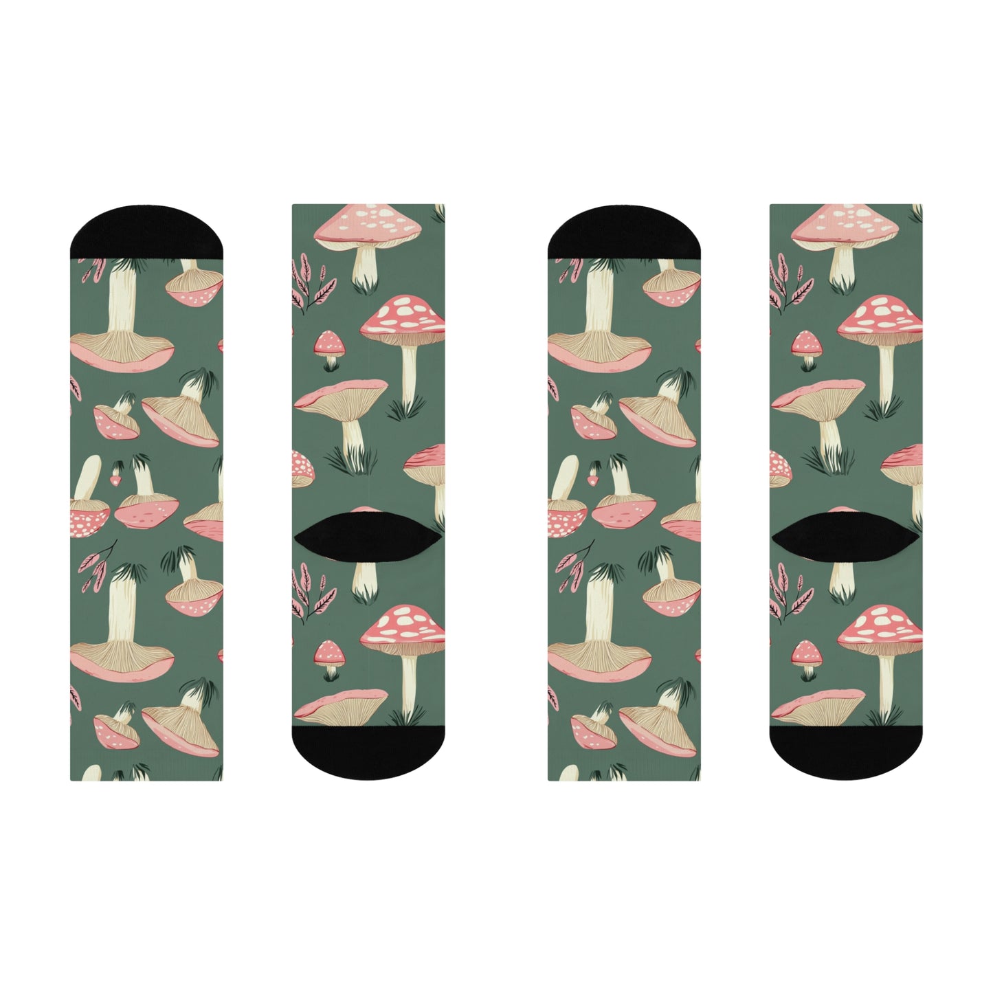 Mushroom Cushioned Crew Socks | Green 017