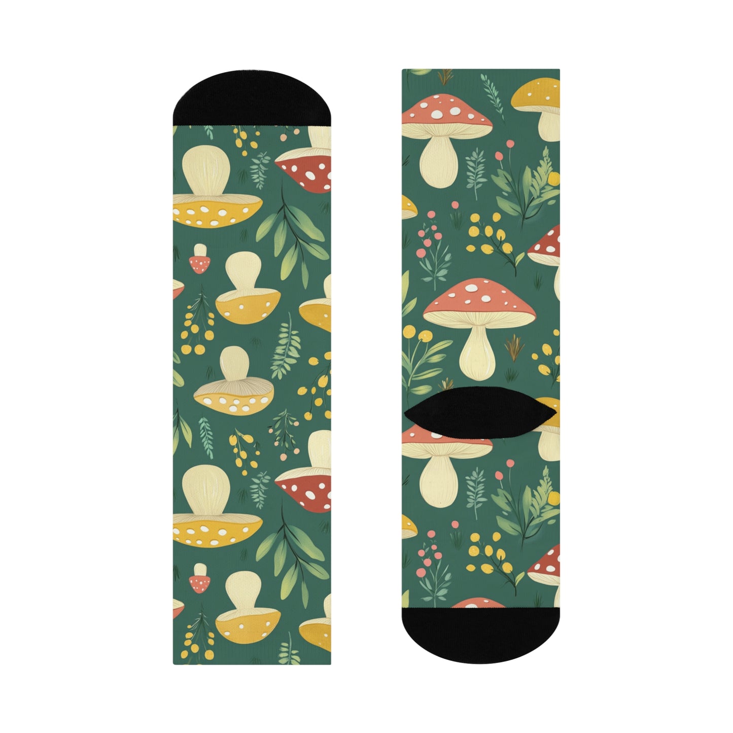 Mushroom Cushioned Crew Socks | Green 028