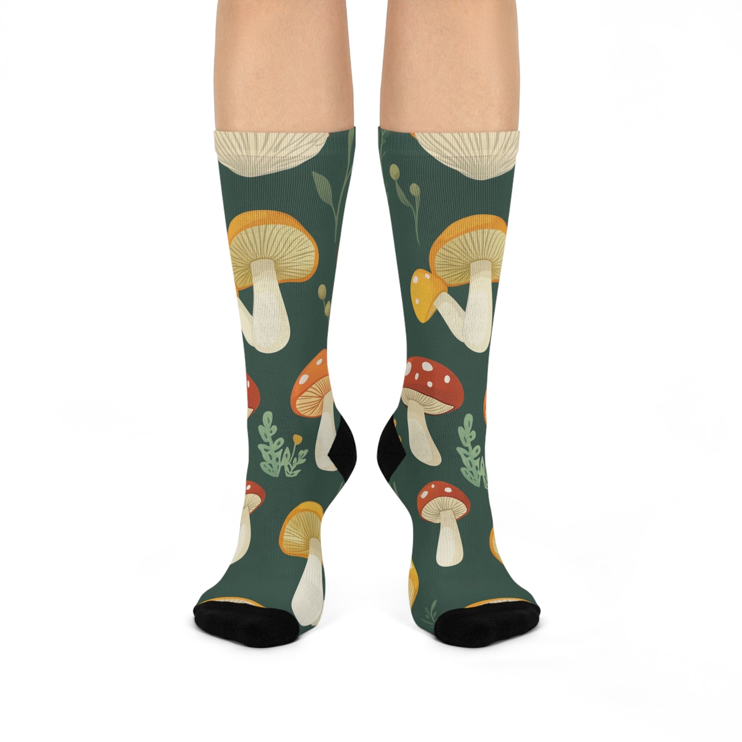 Mushroom Cushioned Crew Socks | Green 009