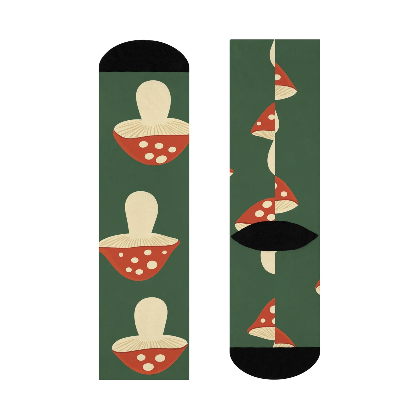 Mushroom Cushioned Crew Socks | Green 007