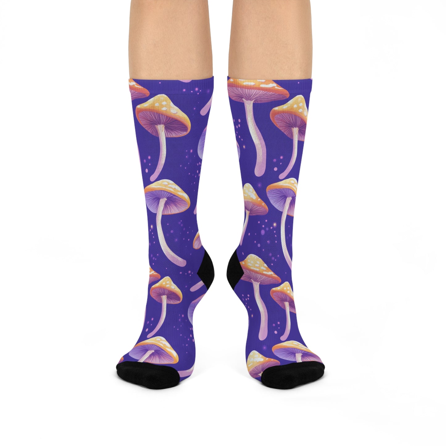 Mushroom Cushioned Crew Socks | Purple 006