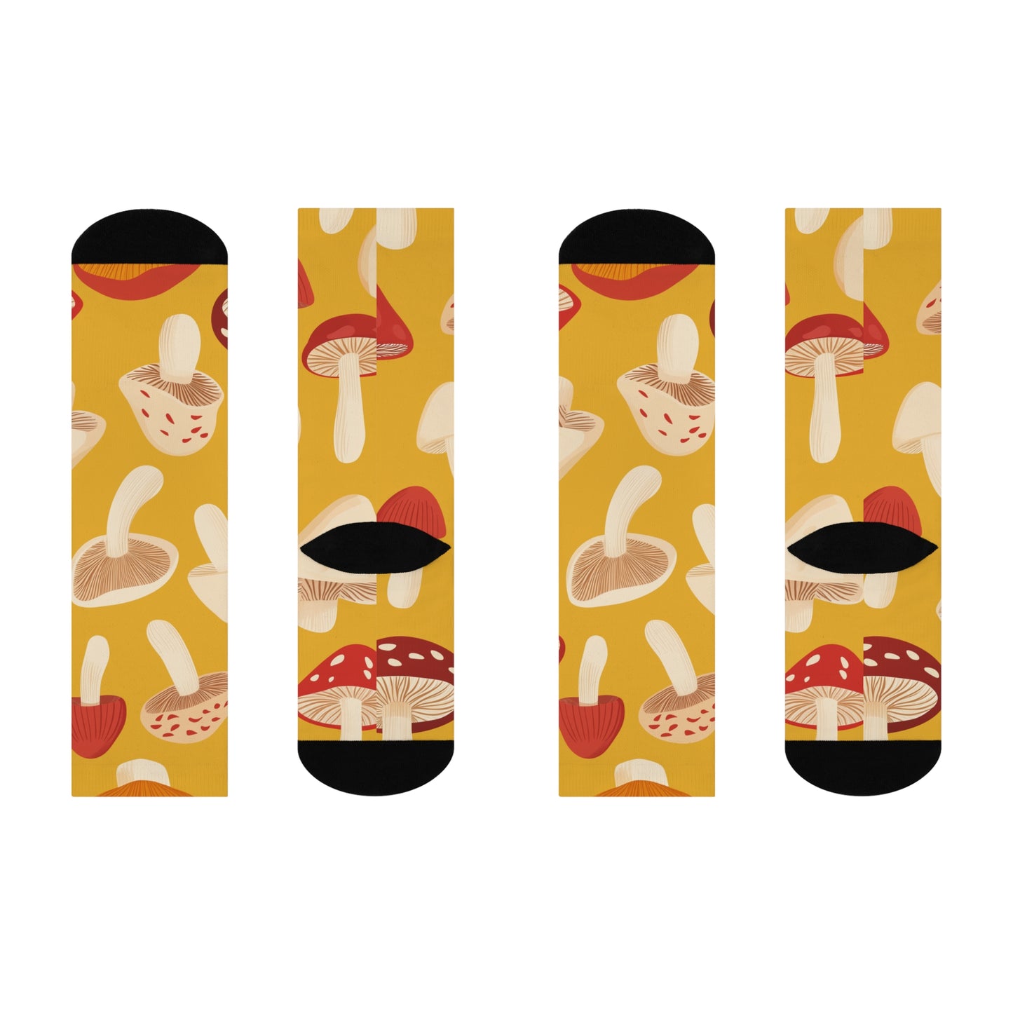 Mushroom Cushioned Crew Socks | Yellow 003